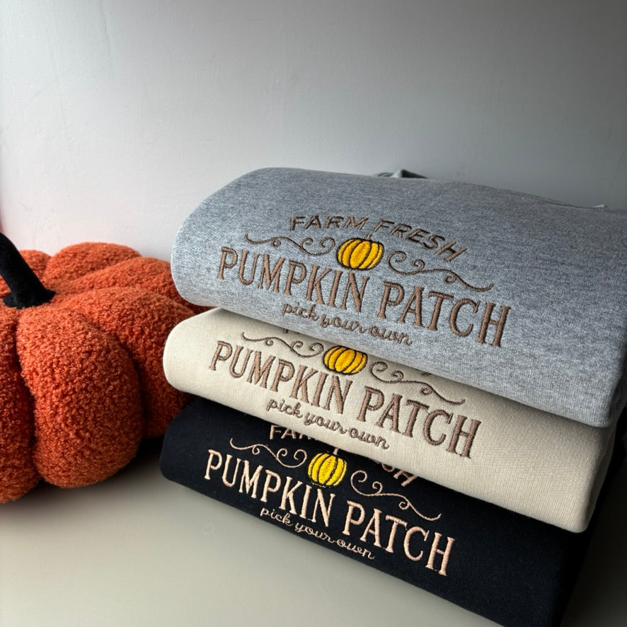 PUMPKIN PATCH EMBROIDERED SWEATSHIRT