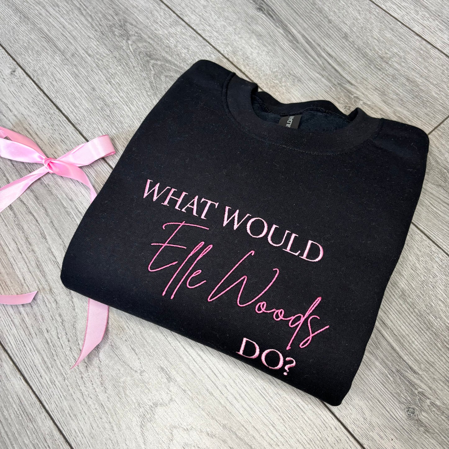 WHAT WOULD ELLE DO? EMBROIDERED SWEATSHIRT
