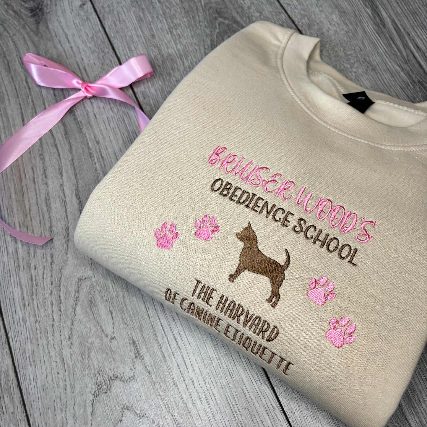 BRUISER WOODS OBEDIENCE SCHOOL EMBROIDERED SWEATSHIRT