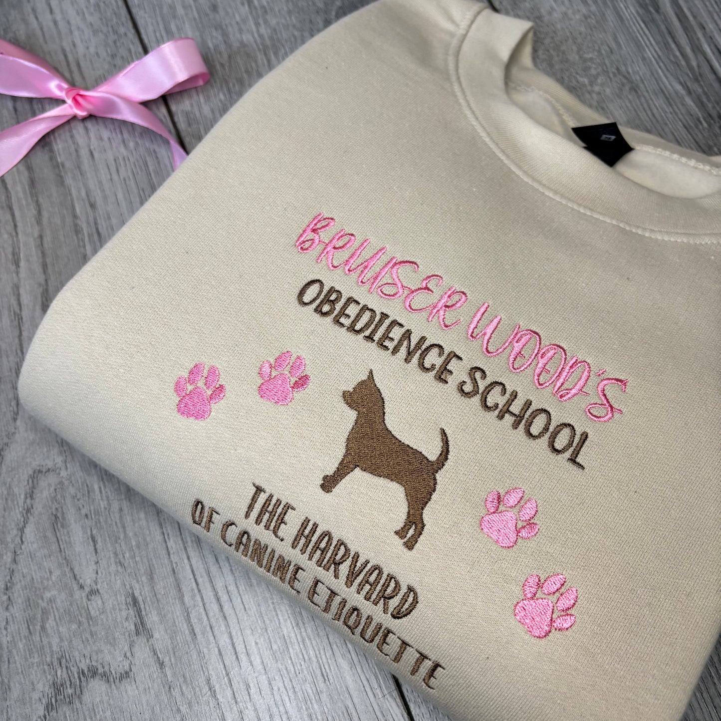 BRUISER WOODS OBEDIENCE SCHOOL EMBROIDERED SWEATSHIRT