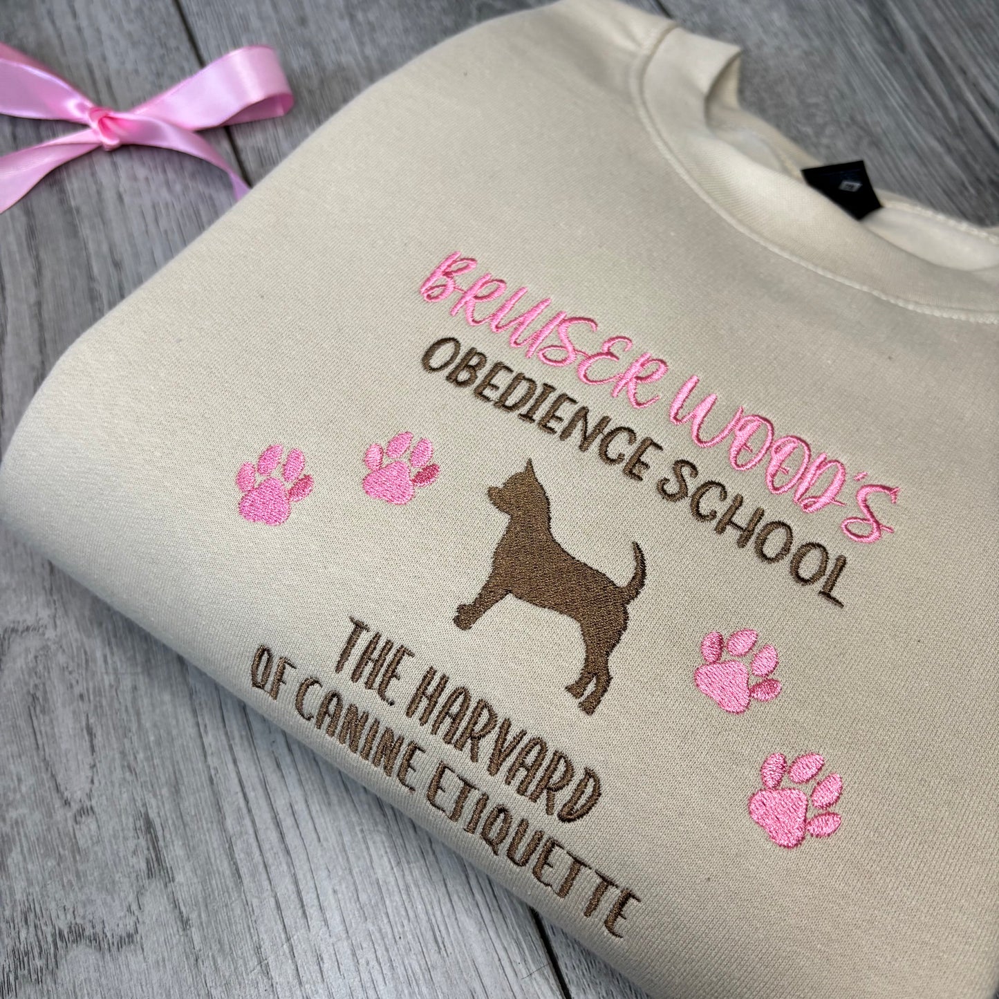 BRUISER WOODS OBEDIENCE SCHOOL EMBROIDERED SWEATSHIRT