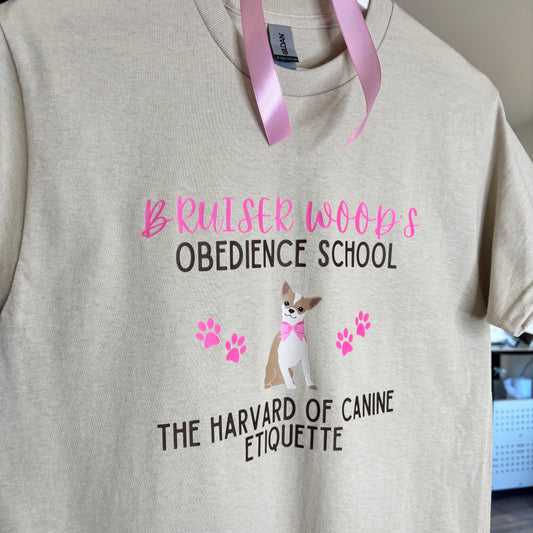 BRUISER WOODS OBEDIENCE SCHOOL PRINTED T-SHIRT