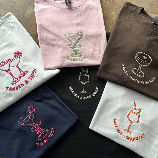 ICONIC COCKTAILS EMBROIDERED BABY TEE