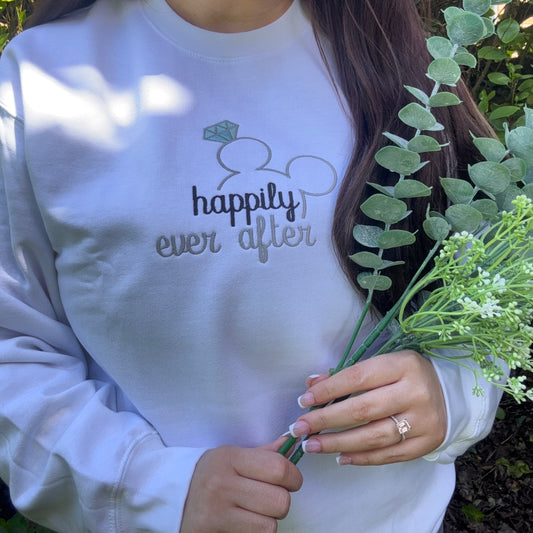HAPPILY EVER AFTER EMBROIDERED SWEATSHIRT