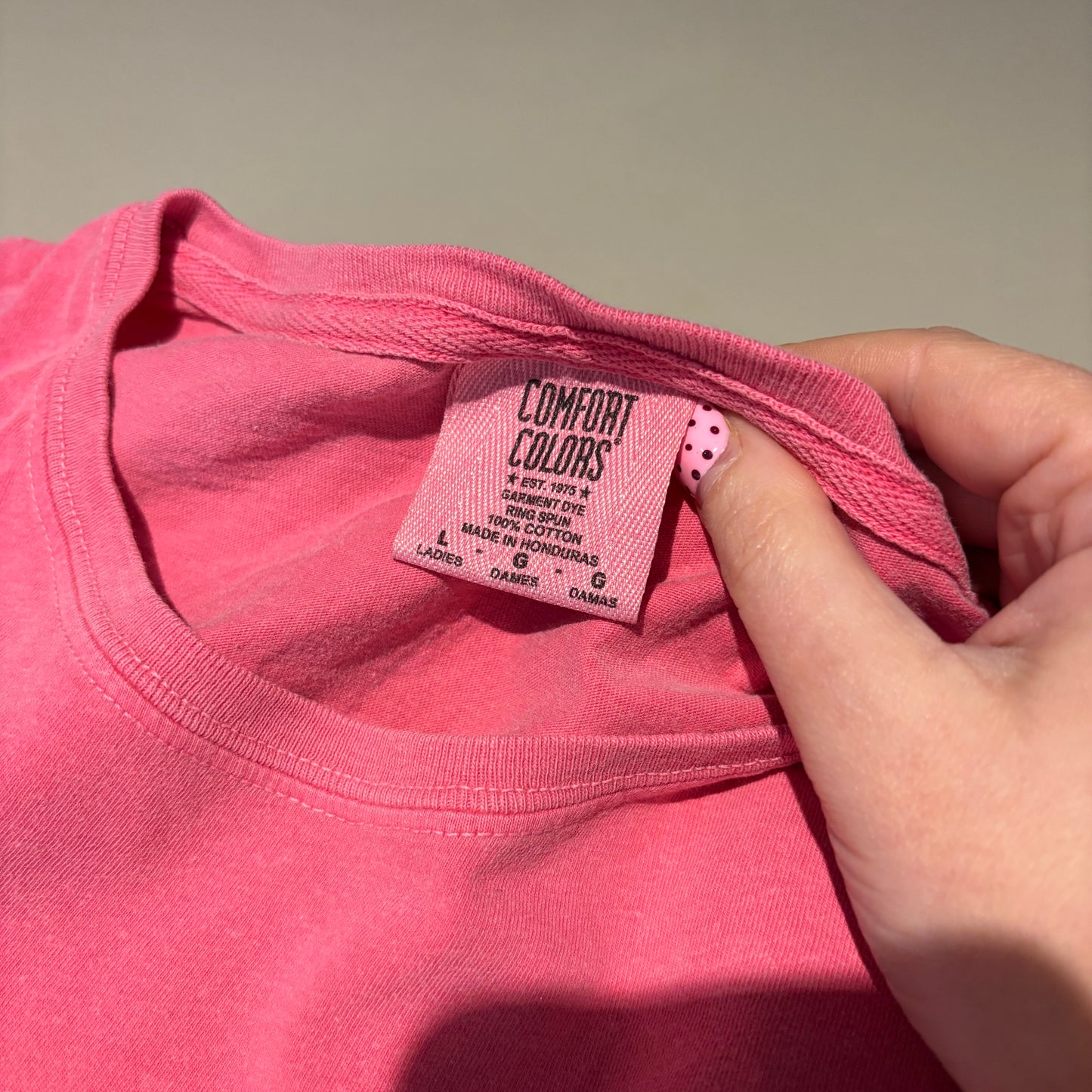 LARGE PINK LADIES (COMFORT COLORS) RATHER STAY HOME TEE