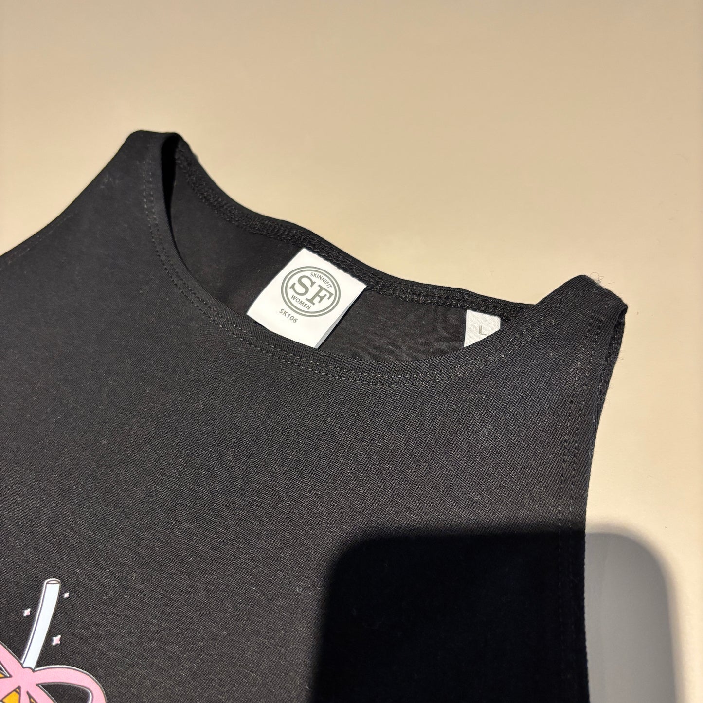 LARGE CROP TANK TOP (STRETCHY) ICED COFFEE GIRLIE