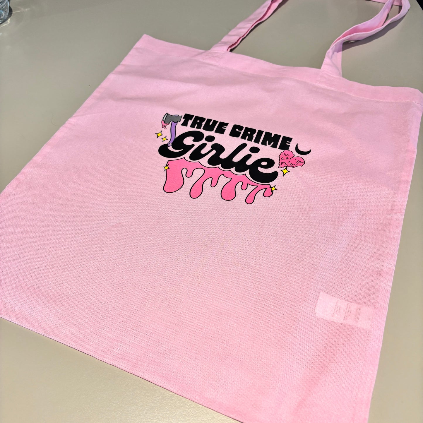 TRUE CRIME GIRLIE LIGHTWEIGHT PINK TOTE