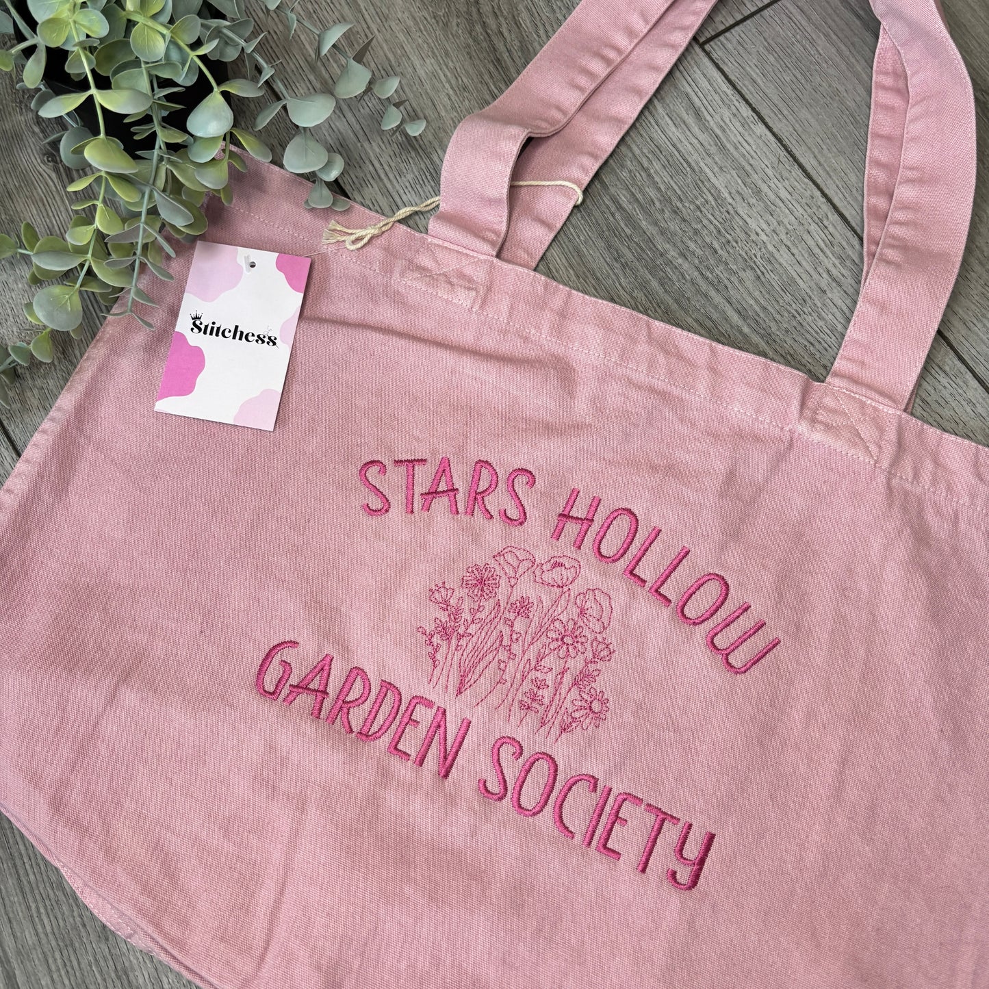 STARS HOLLOW GARDEN SOCIETY EMBROIDERED TOTE BAG