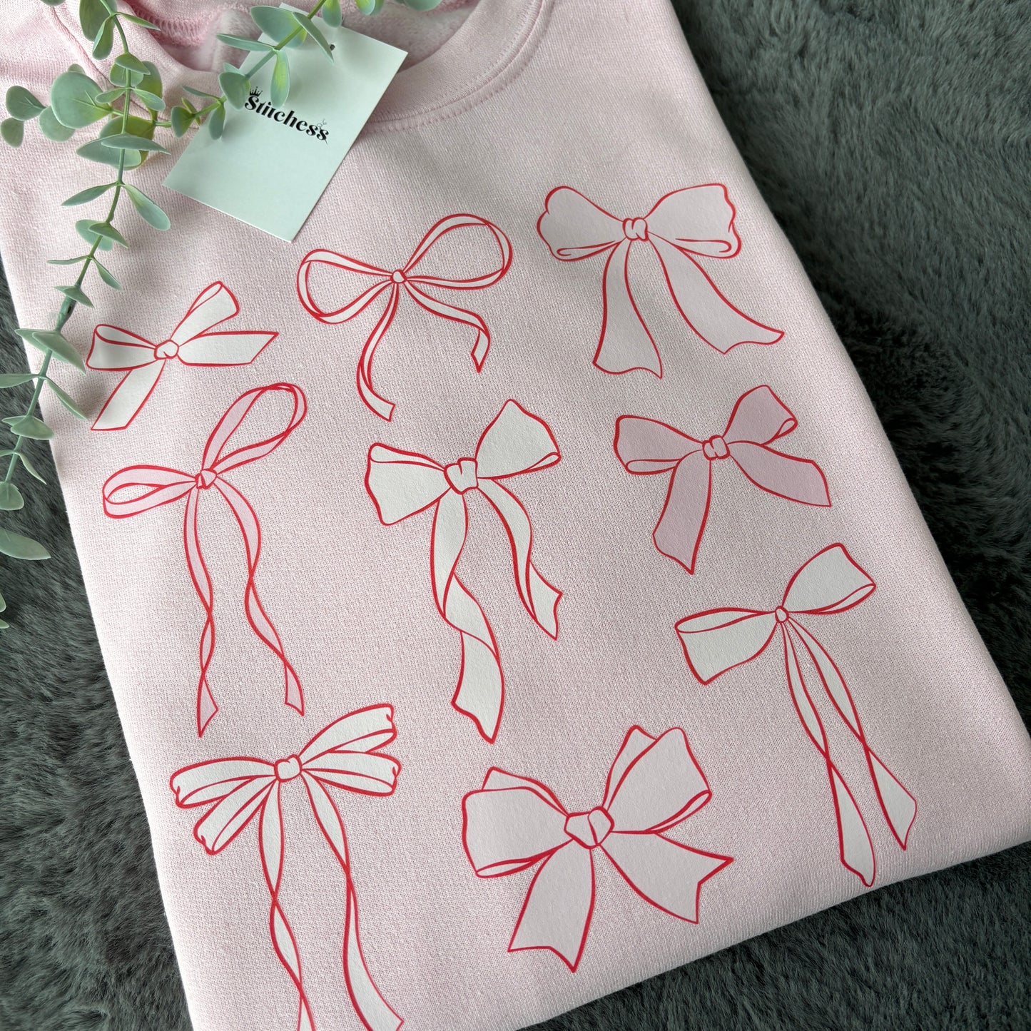 BOW PRINTED SWEATSHIRT/T-SHIRT