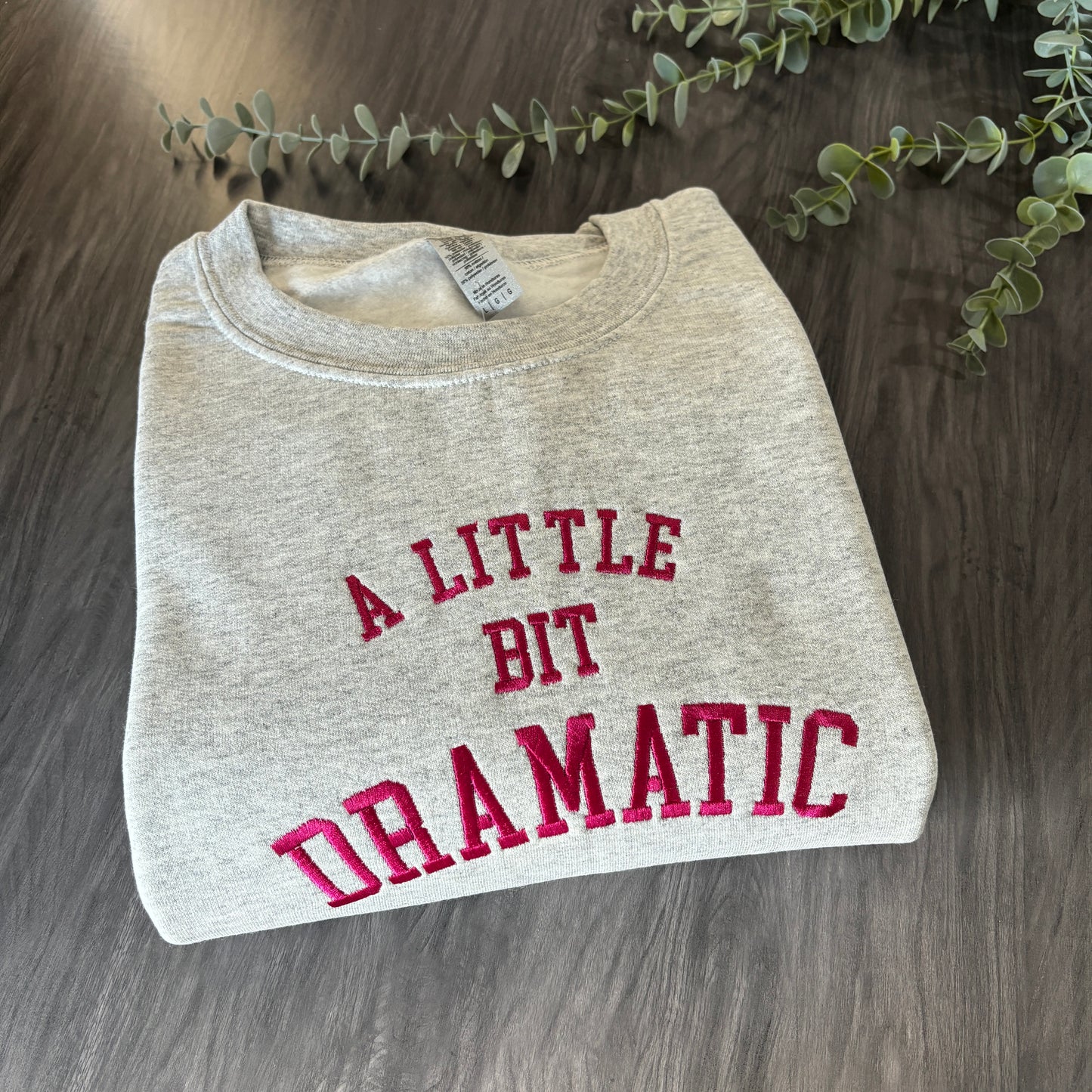 A LITTLE BIT DRAMATIC EMBROIDERED SWEATSHIRT