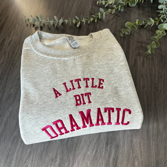 A LITTLE BIT DRAMATIC EMBROIDERED SWEATSHIRT