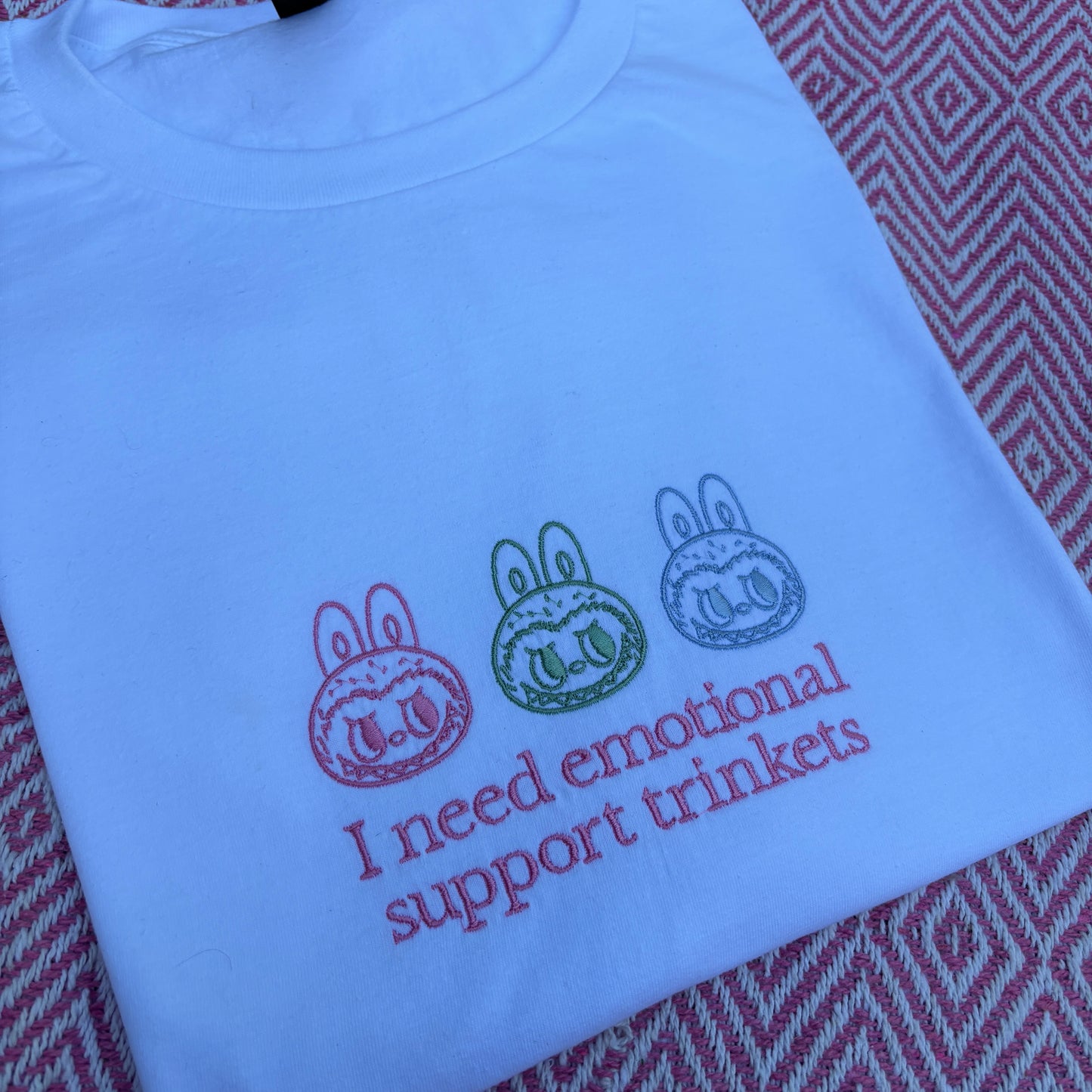 EMOTIONAL SUPPORT TRINKETS EMBROIDERED T-SHIRT/SWEATSHIRT