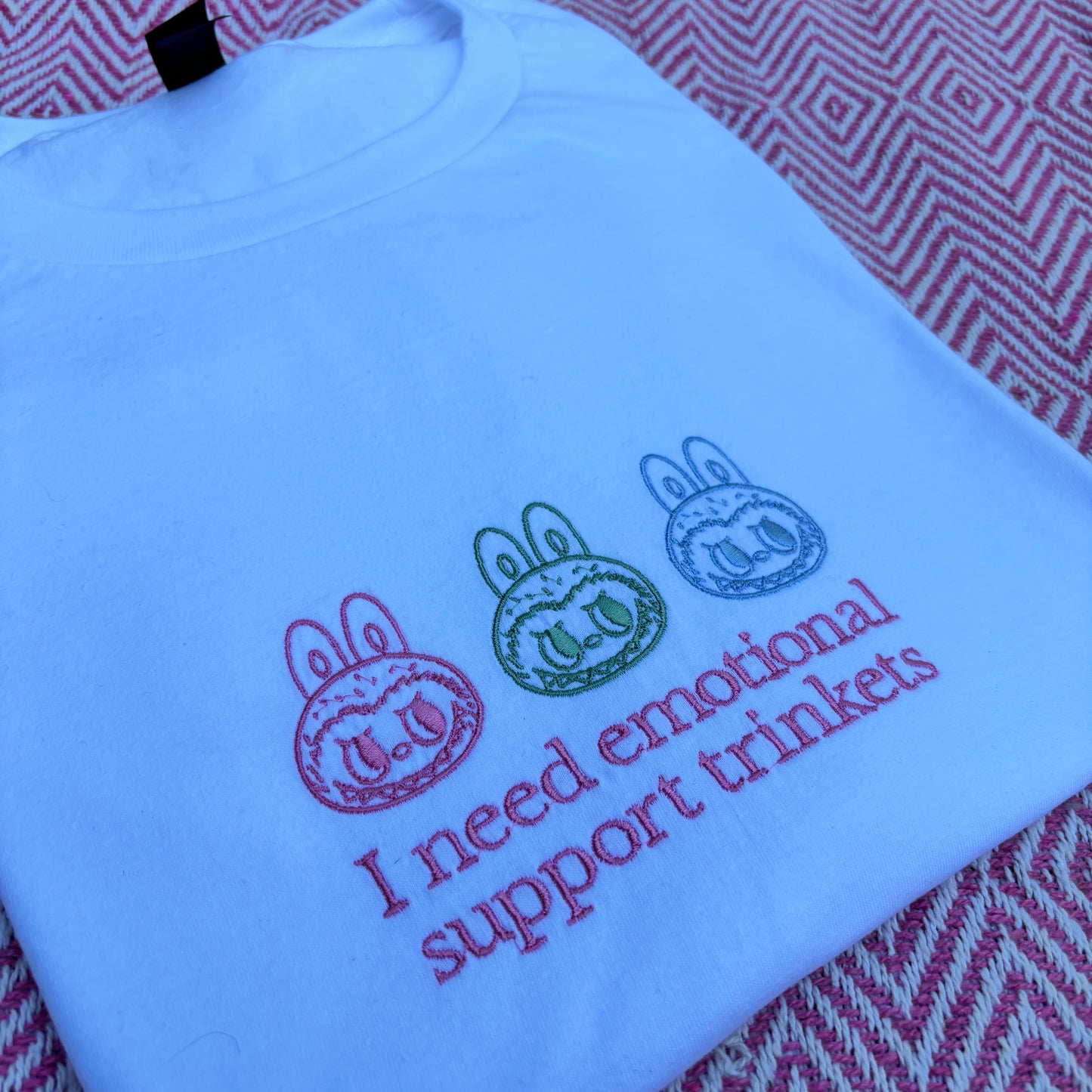EMOTIONAL SUPPORT TRINKETS EMBROIDERED T-SHIRT/SWEATSHIRT