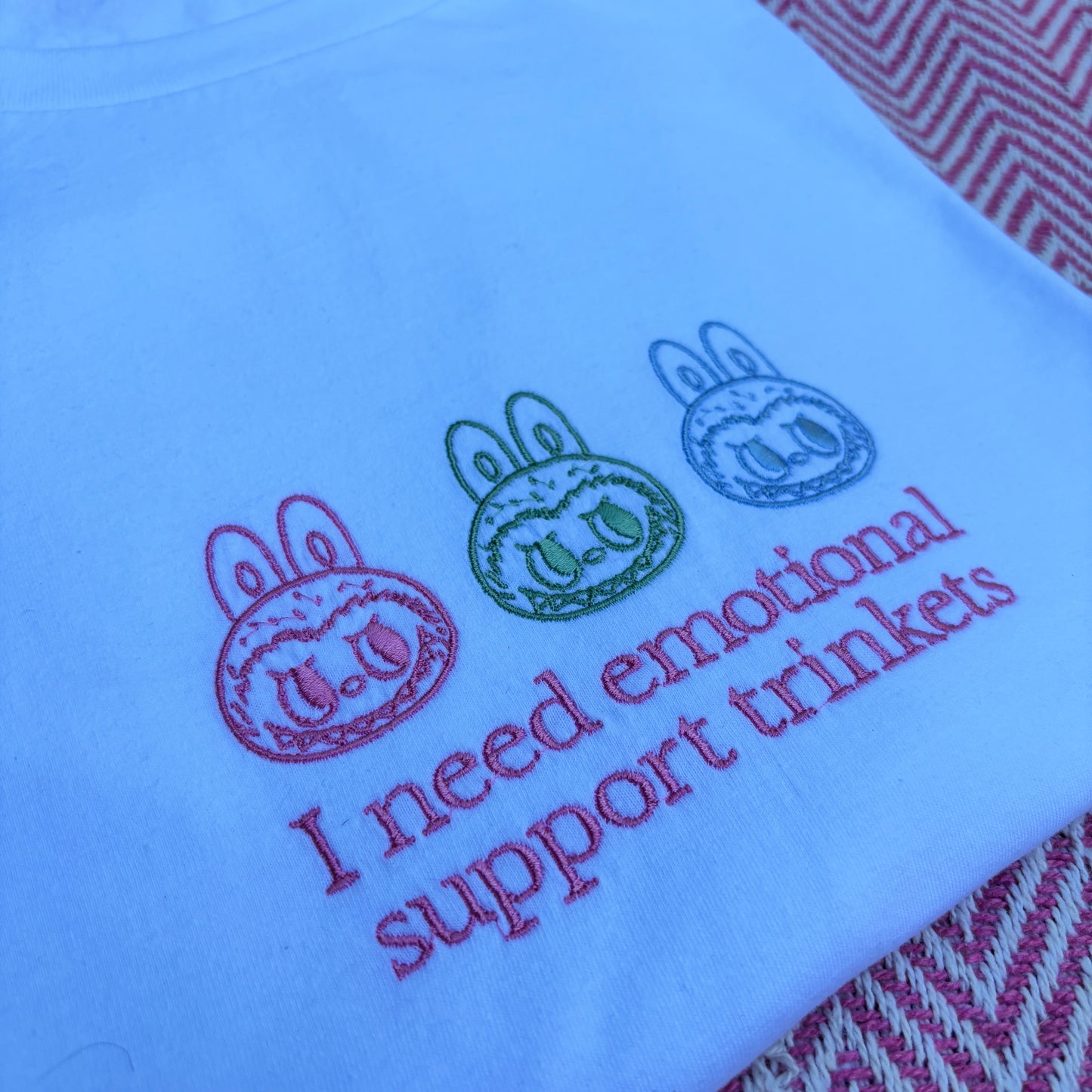 EMOTIONAL SUPPORT TRINKETS EMBROIDERED T-SHIRT/SWEATSHIRT