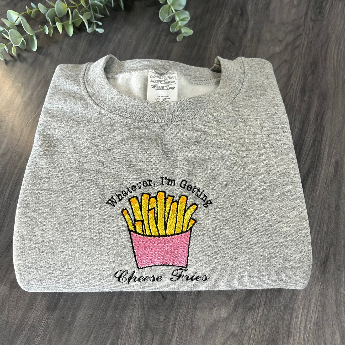 CHEESE FRIES EMBROIDERED SWEATSHIRT