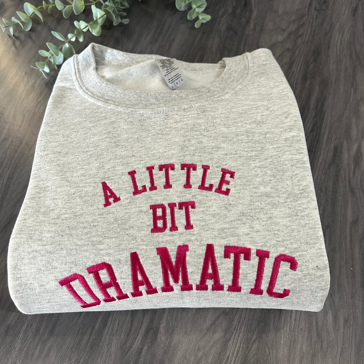 A LITTLE BIT DRAMATIC EMBROIDERED SWEATSHIRT