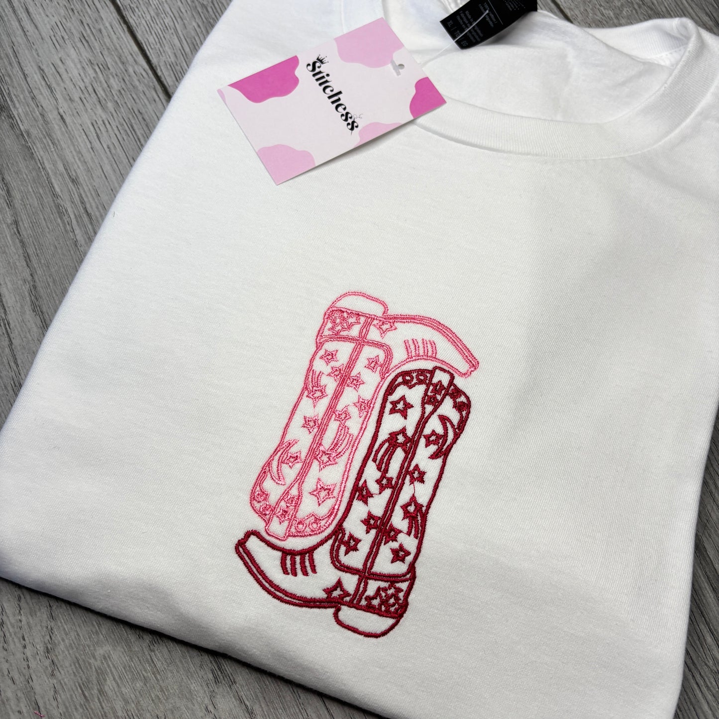 COWBOY BOOTS EMBROIDERED T-SHIRT/ SWEATSHIRT