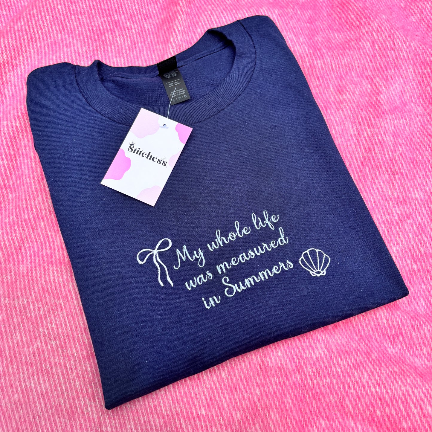 MEASURED IN SUMMERS EMBROIDERED T-SHIRT/SWEATSHIRT
