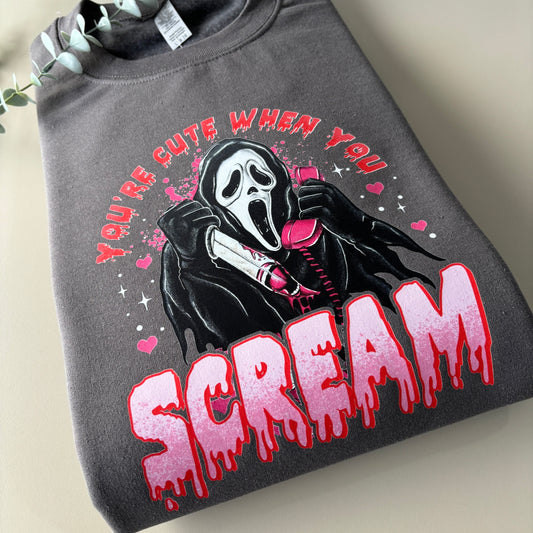 CUTE WHEN YOU SCREAM PRINTED T-SHIRT/SWEATSHIRT