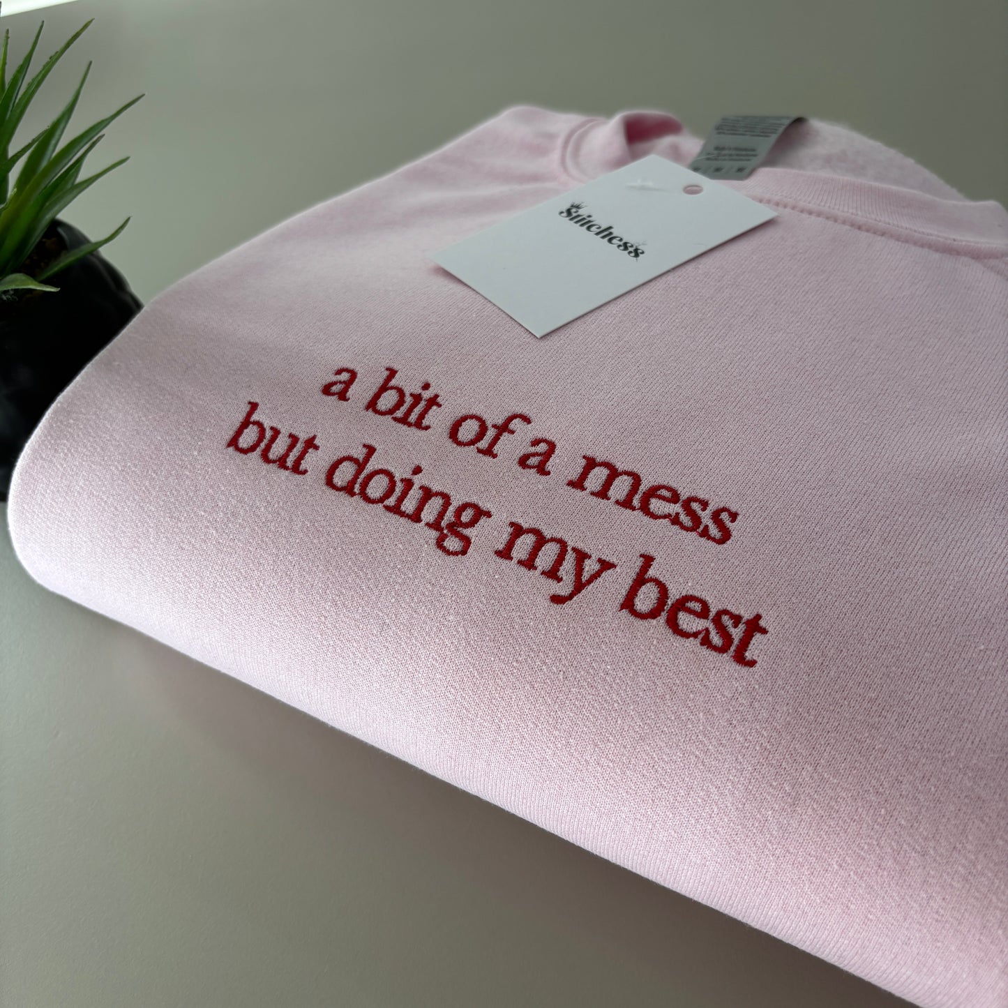DOING MY BEST EMBROIDERED SWEATSHIRT/ T-SHIRT