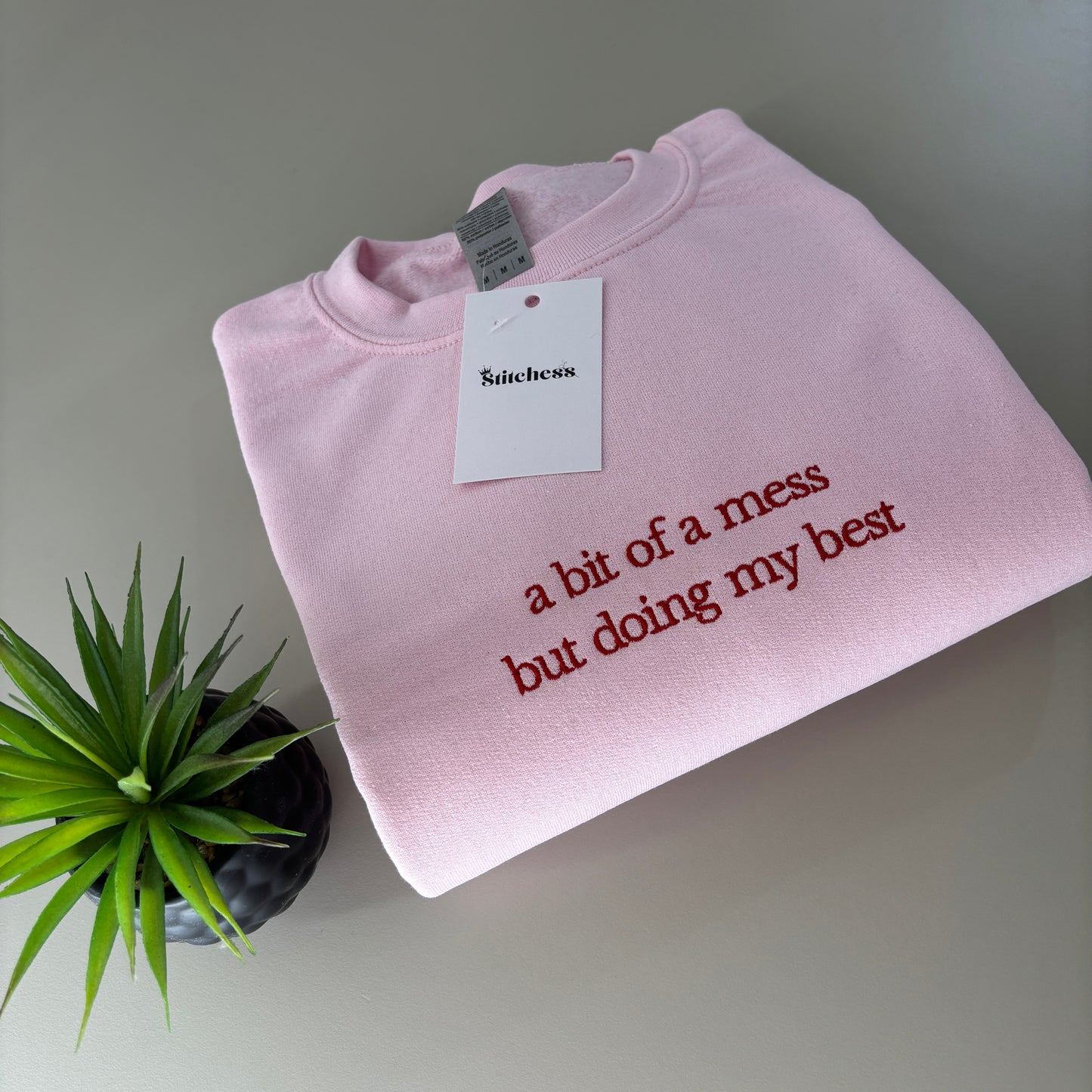 DOING MY BEST EMBROIDERED SWEATSHIRT/ T-SHIRT