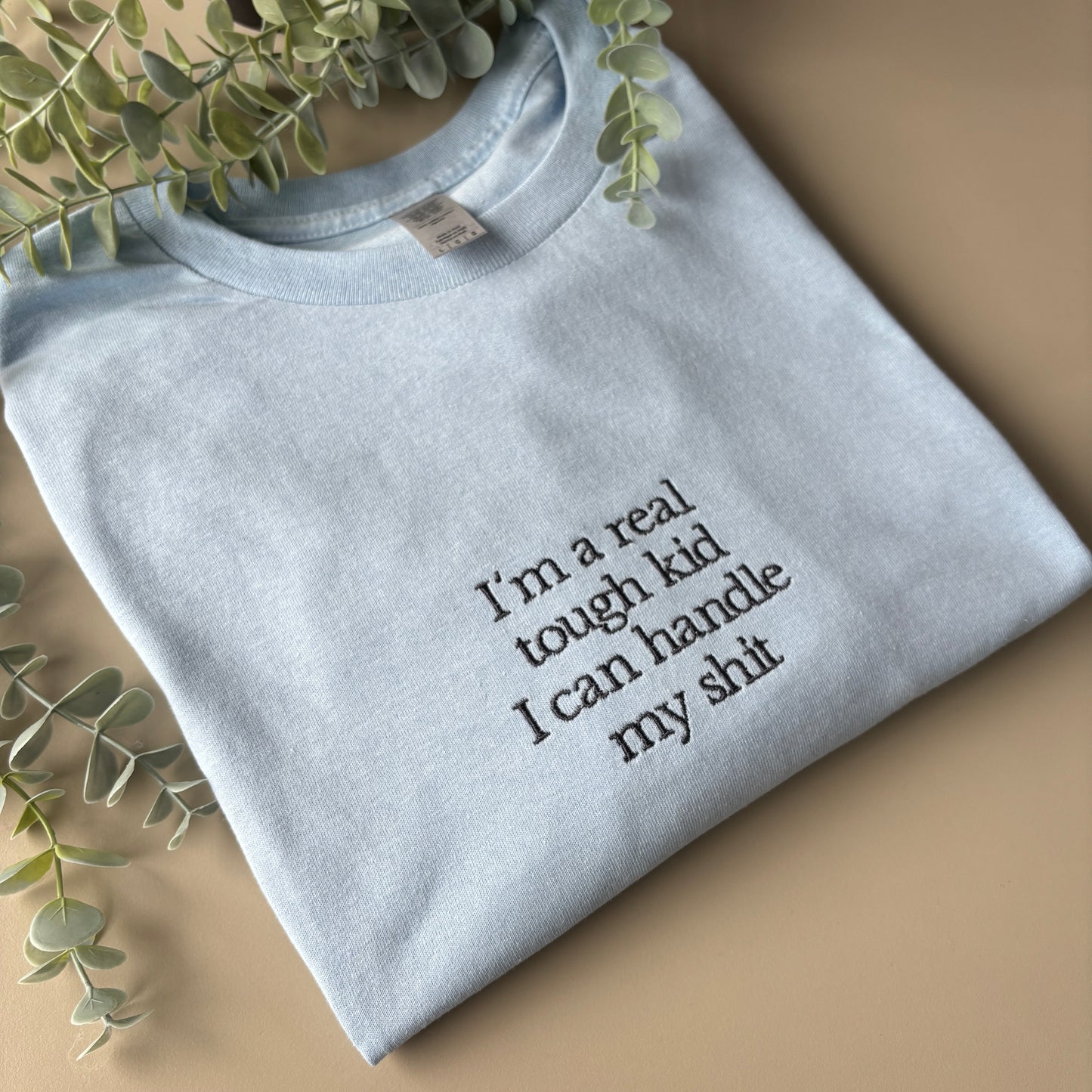 REAL TOUGH KID EMBROIDERED T-SHIRT/SWEATSHIRT