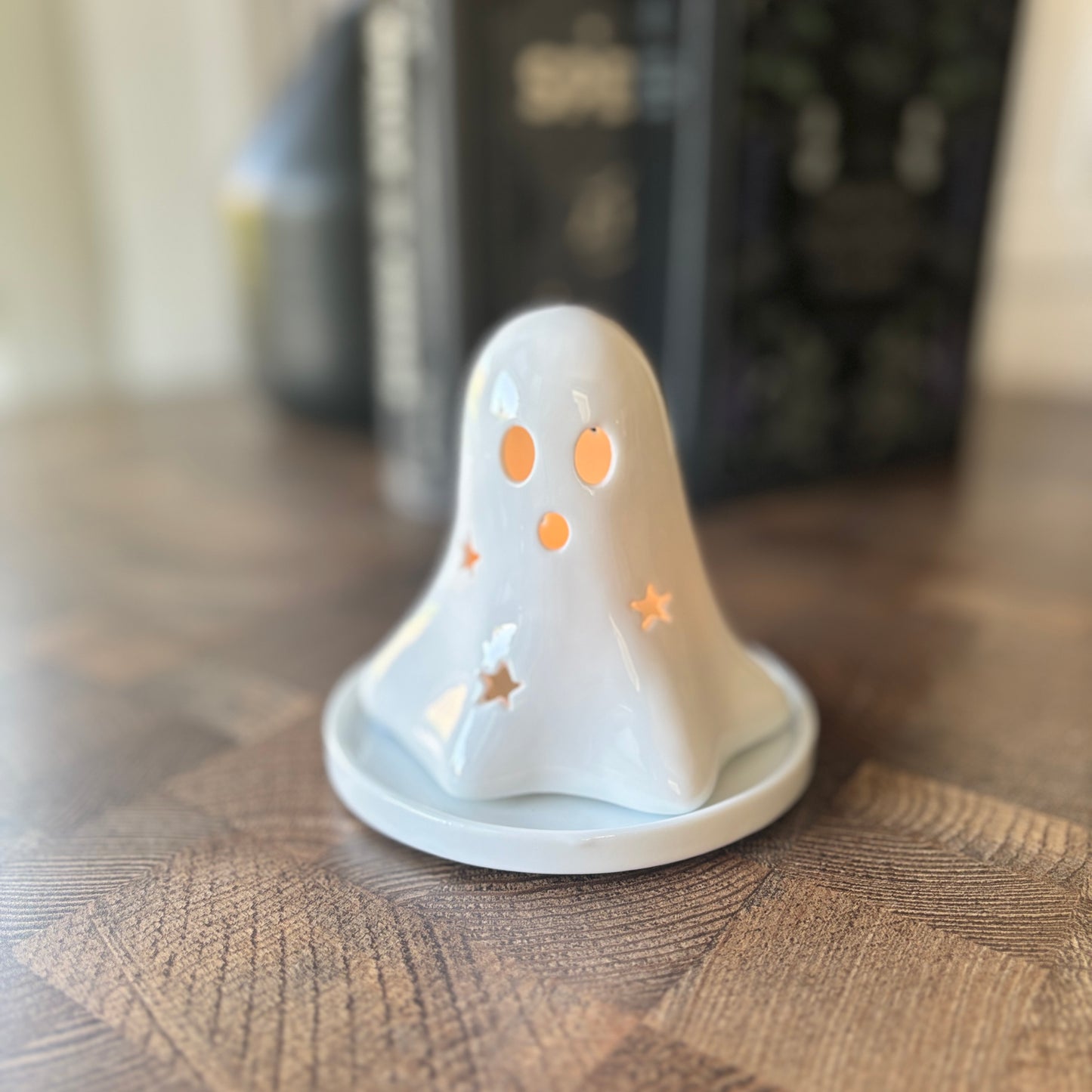 FRIENDLY GHOST TEA LIGHT HOLDER/ INCENSE BURNER