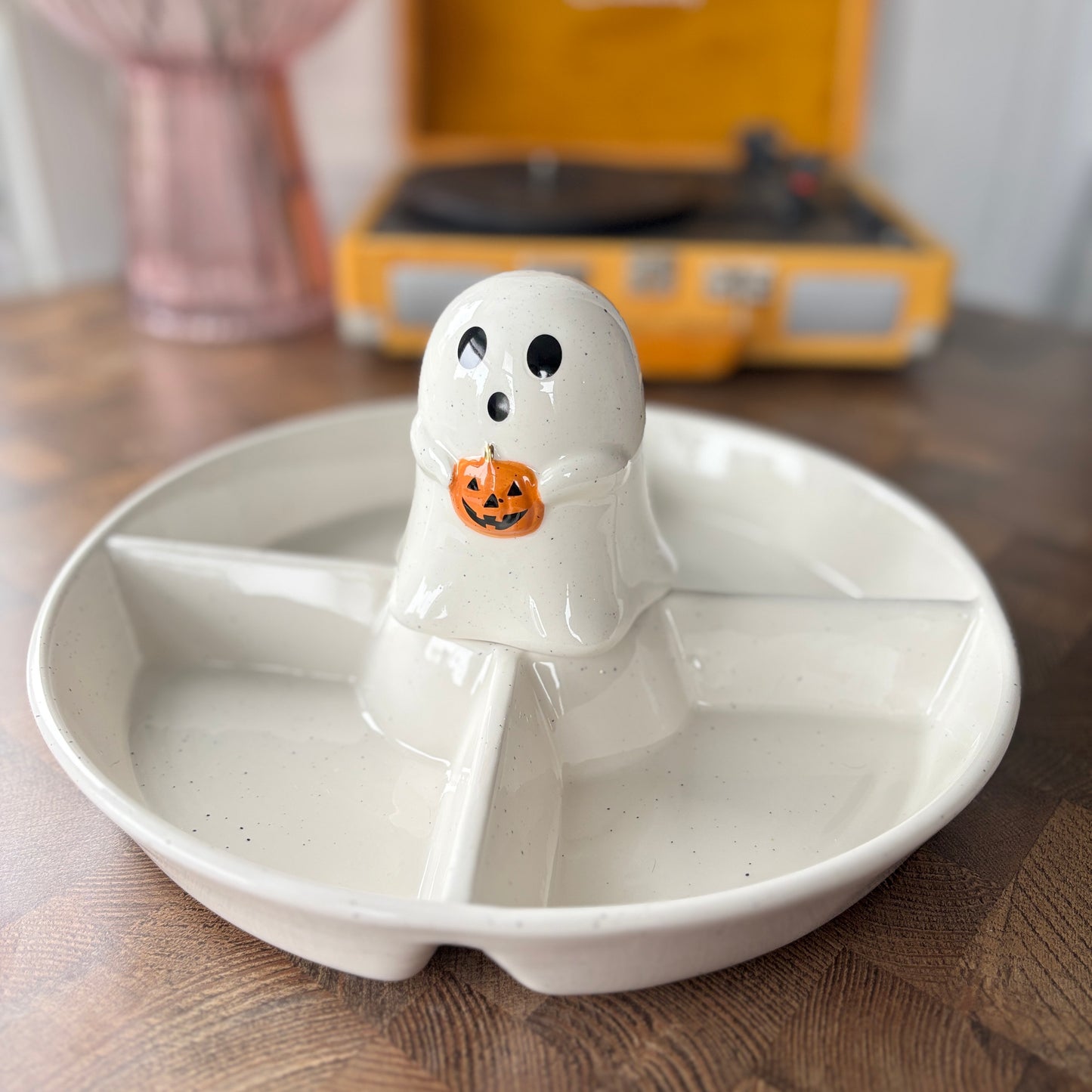SPOOKY GHOST CERAMIC SNACK DISH