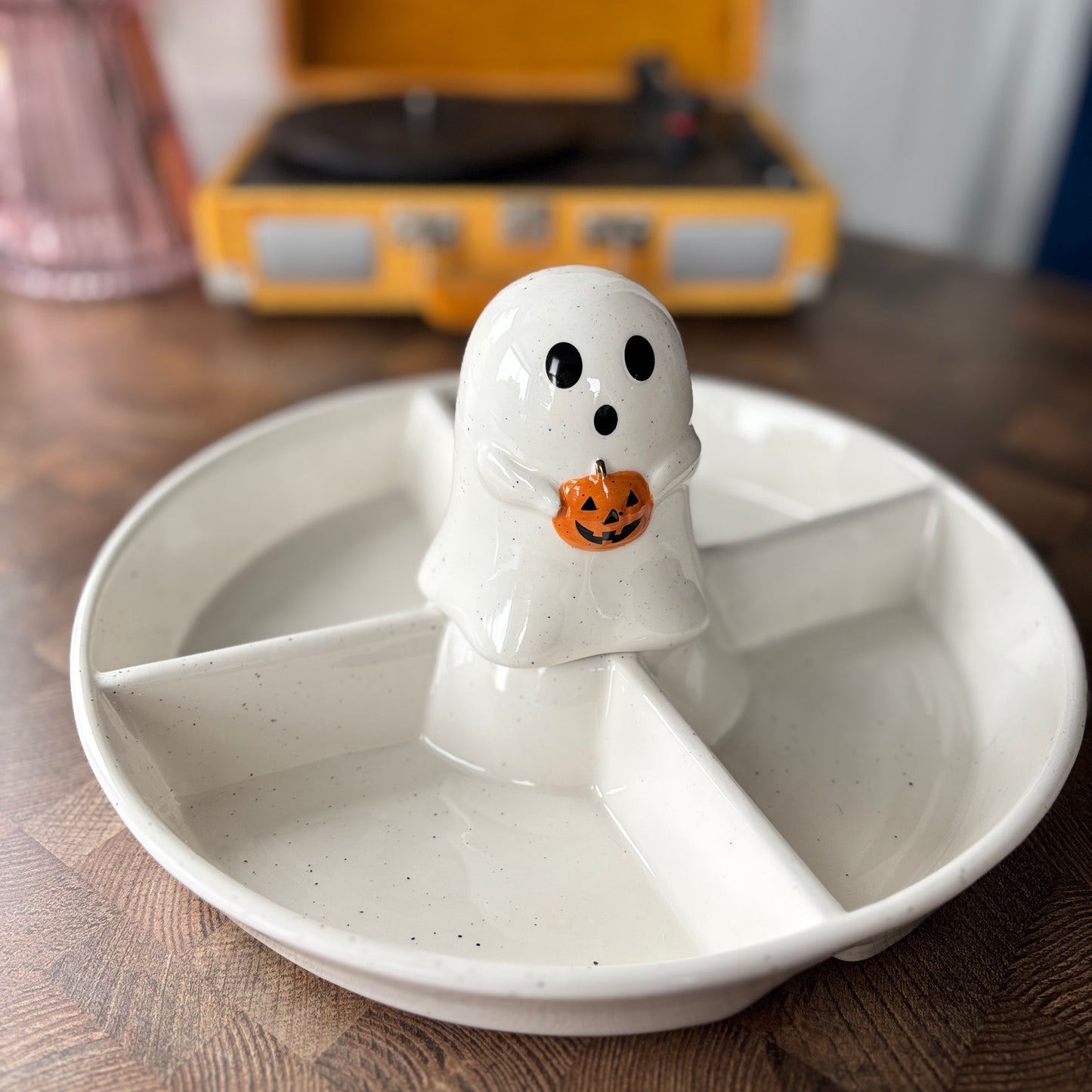 SPOOKY GHOST CERAMIC SNACK DISH
