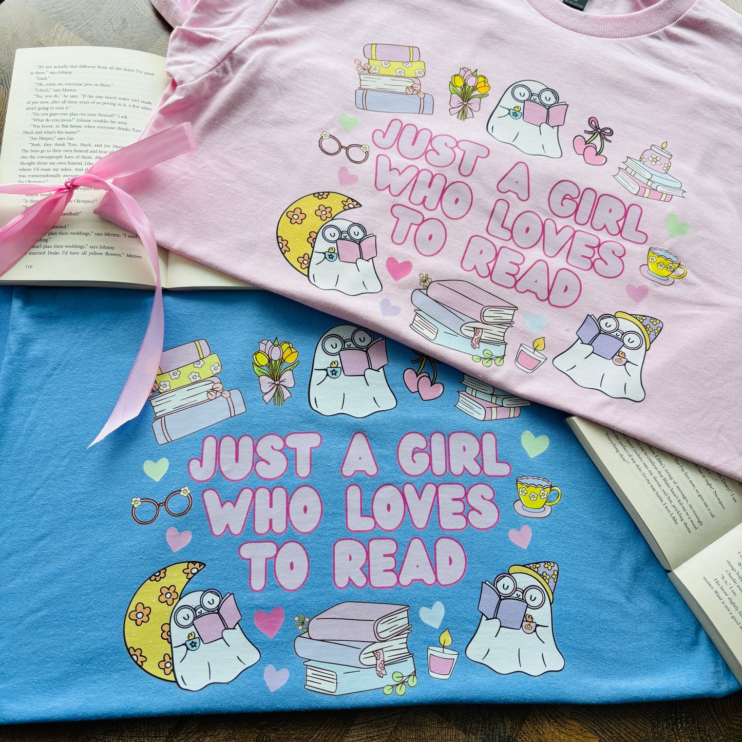 JUST A GIRL WHO LOVES TO READ PRINTED T-SHIRT/SWEATSHIRT