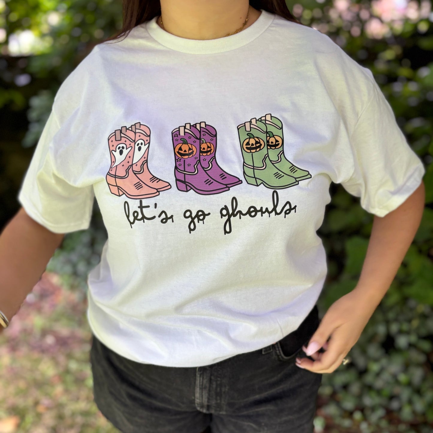 LET'S GO GHOULS PRINTED T-SHIRT/ SWEATSHIRT
