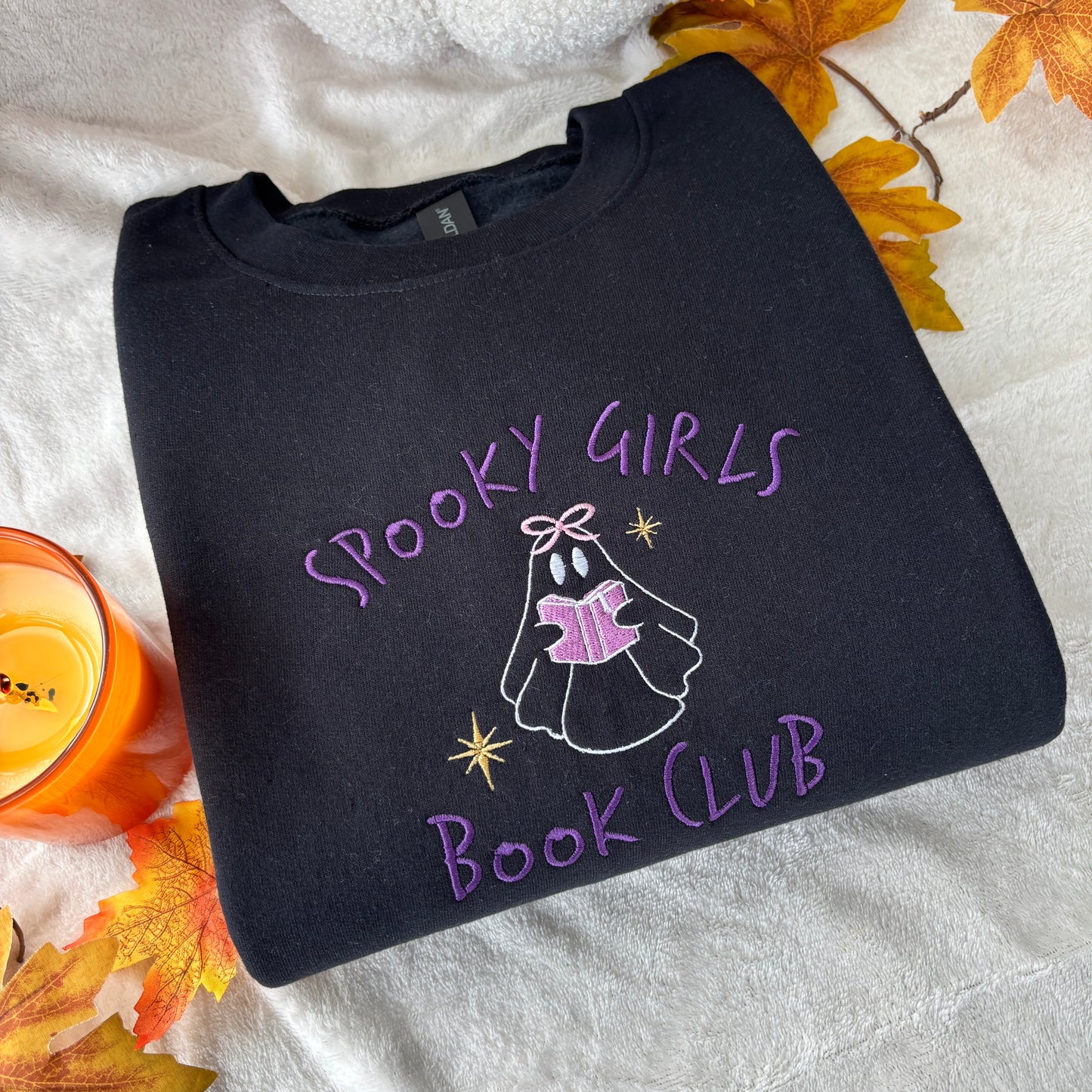 SPOOKY GIRLS BOOK CLUB EMBROIDERED SWEATSHIRT
