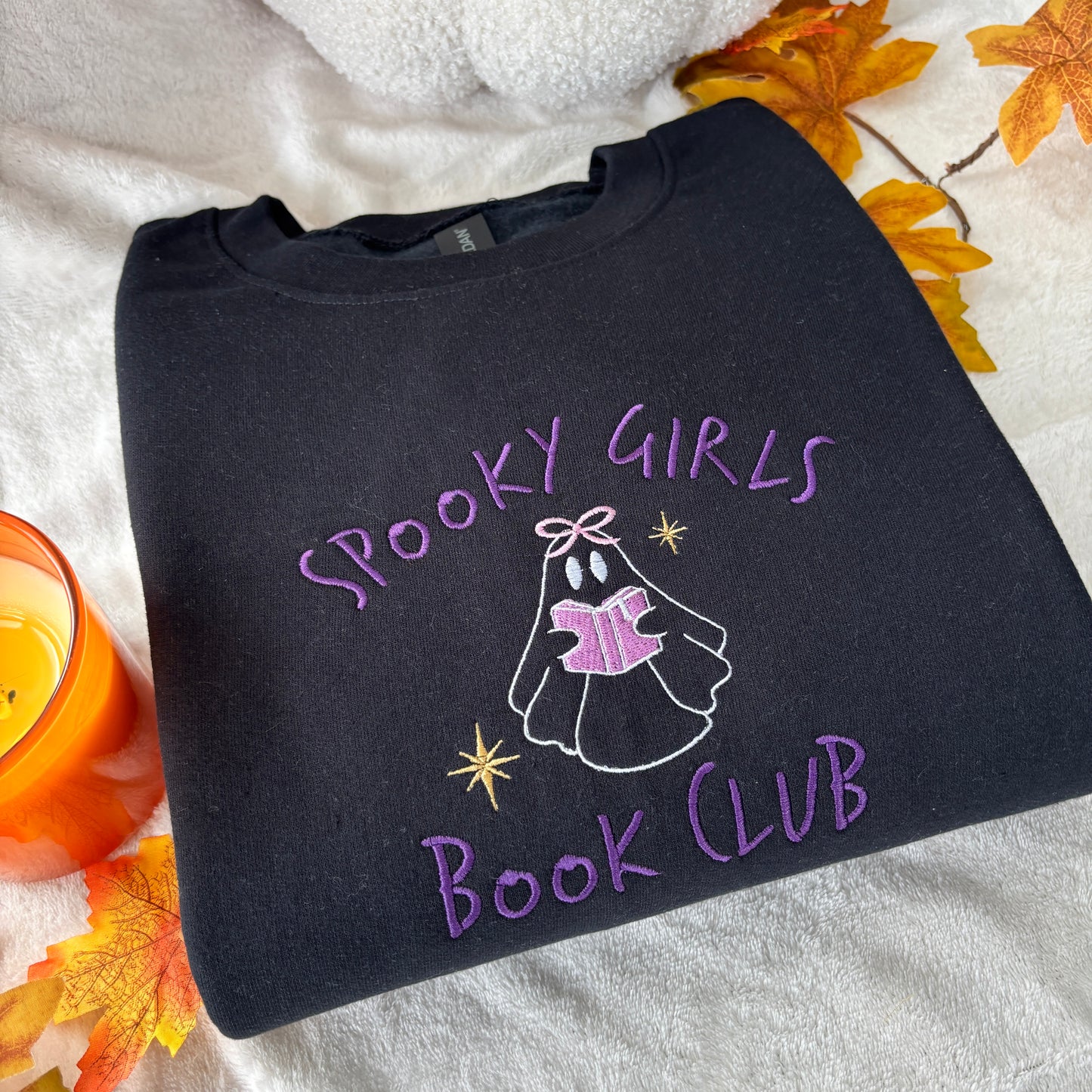 SPOOKY GIRLS BOOK CLUB EMBROIDERED SWEATSHIRT