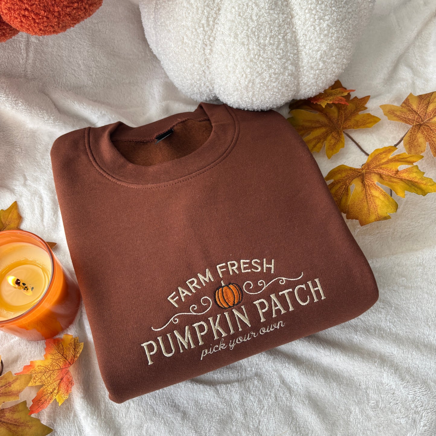 PUMPKIN PATCH EMBROIDERED SWEATSHIRT