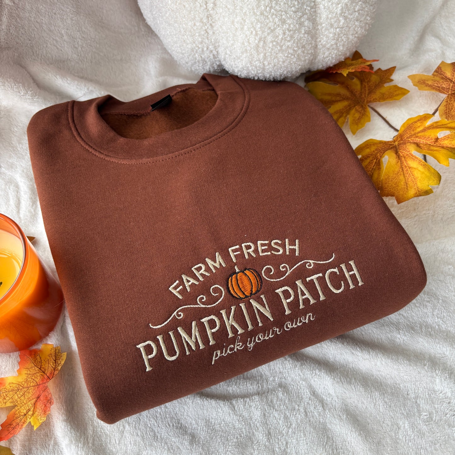 PUMPKIN PATCH EMBROIDERED SWEATSHIRT