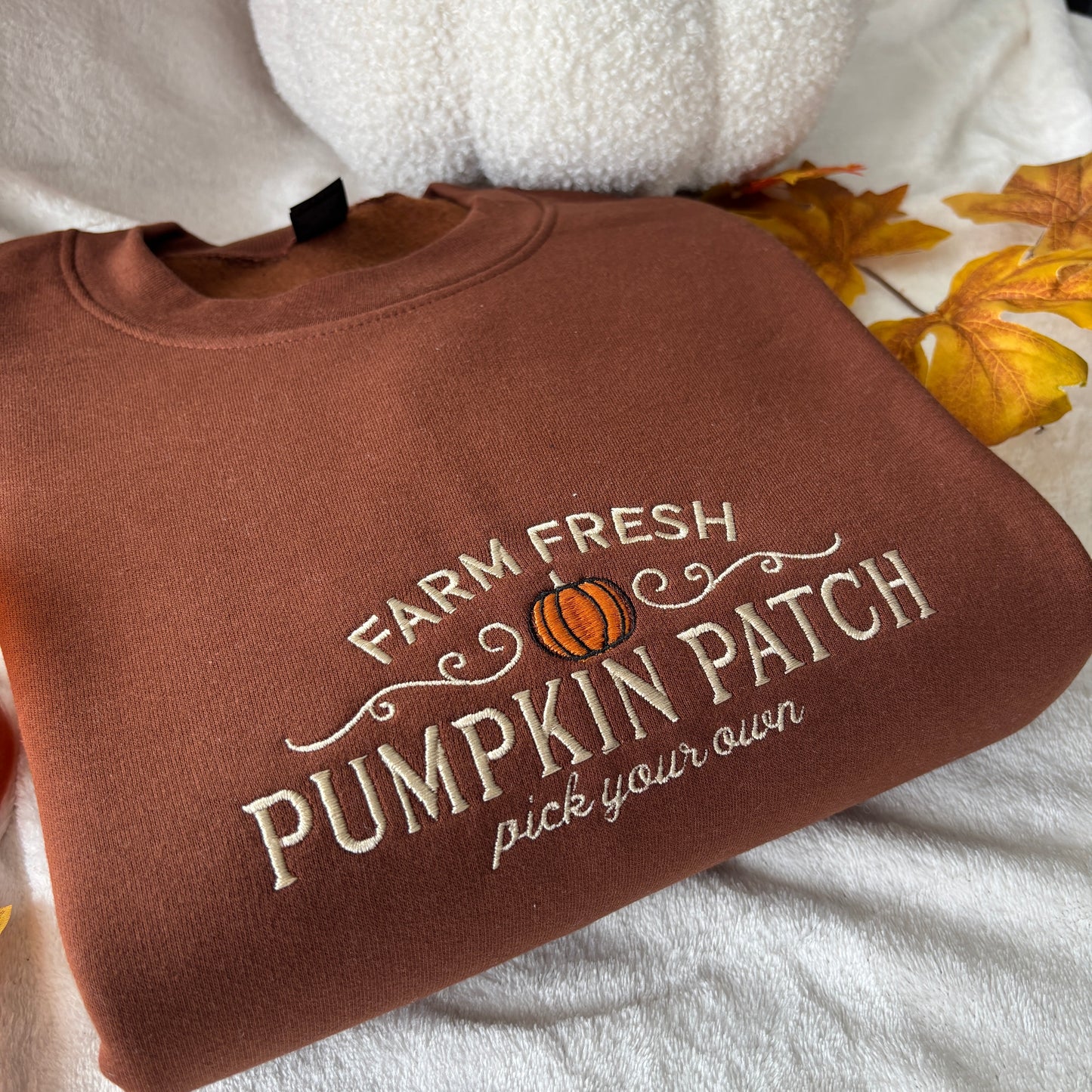 PUMPKIN PATCH EMBROIDERED SWEATSHIRT