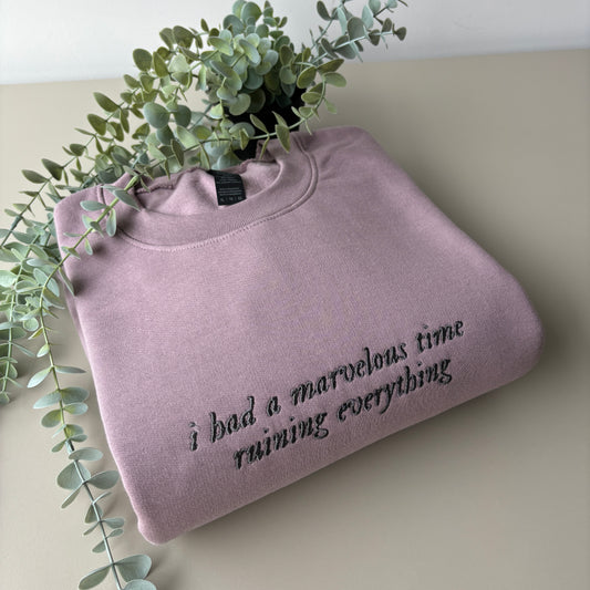MARVELOUS TIME EMBROIDERED SWEATSHIRT