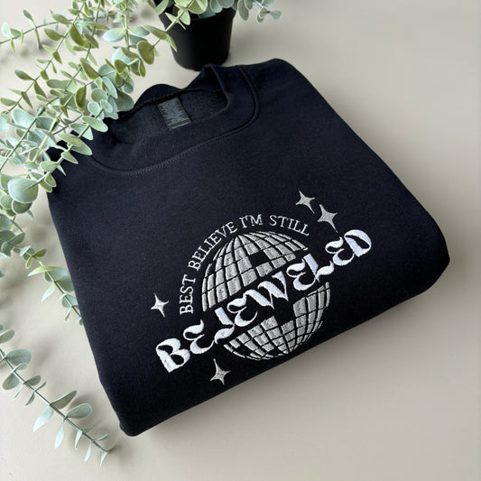 BEJEWELED EMBROIDERED SWEATSHIRT