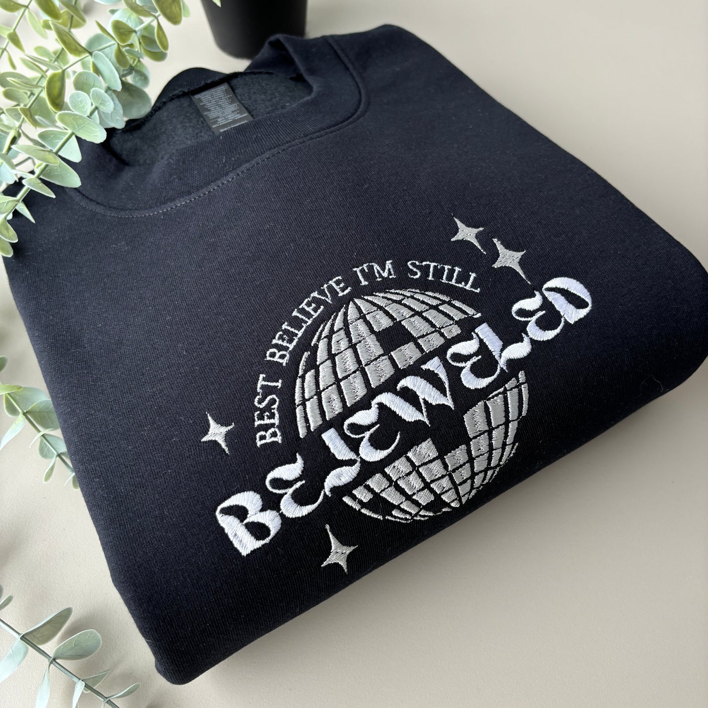 BEJEWELED EMBROIDERED SWEATSHIRT