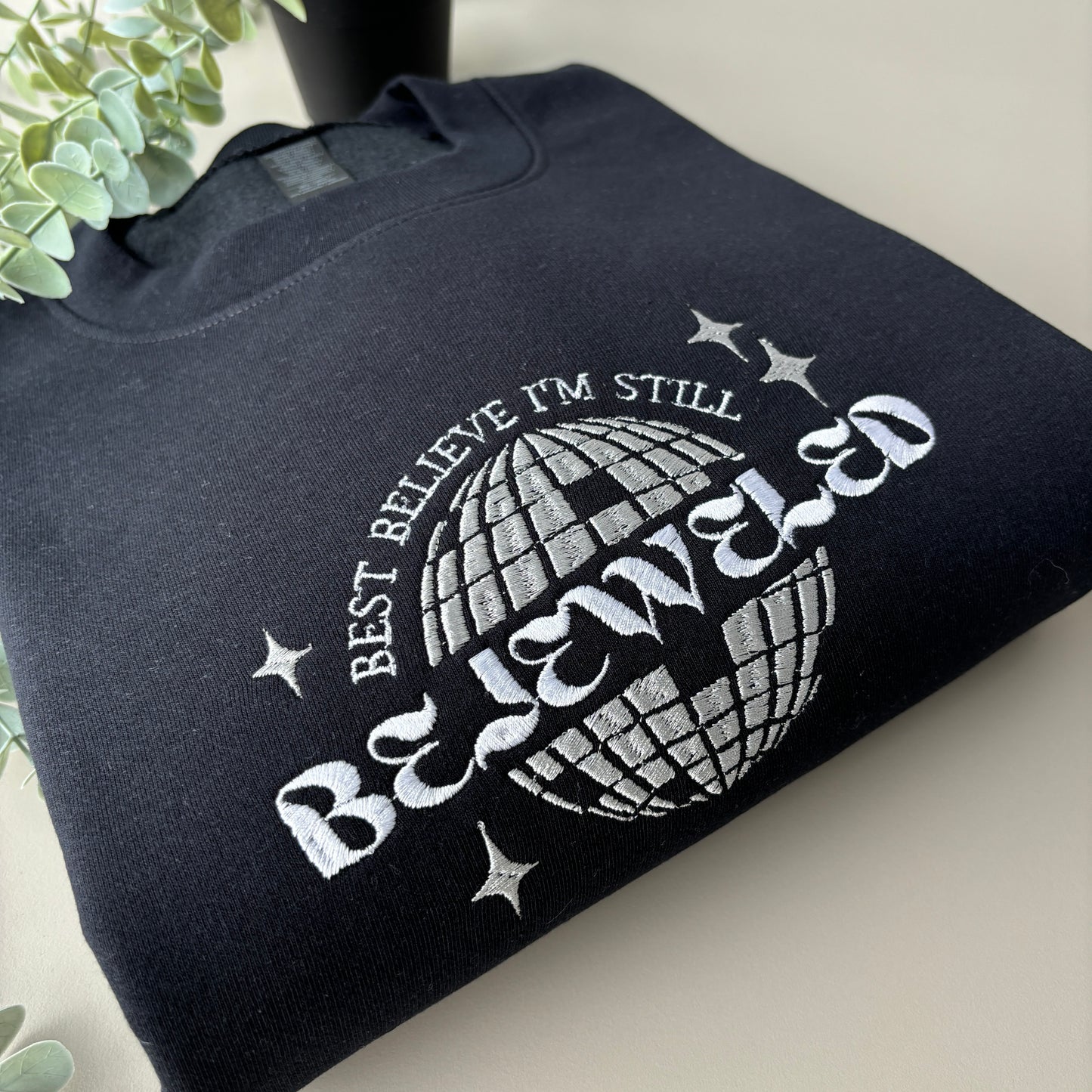 BEJEWELED EMBROIDERED SWEATSHIRT