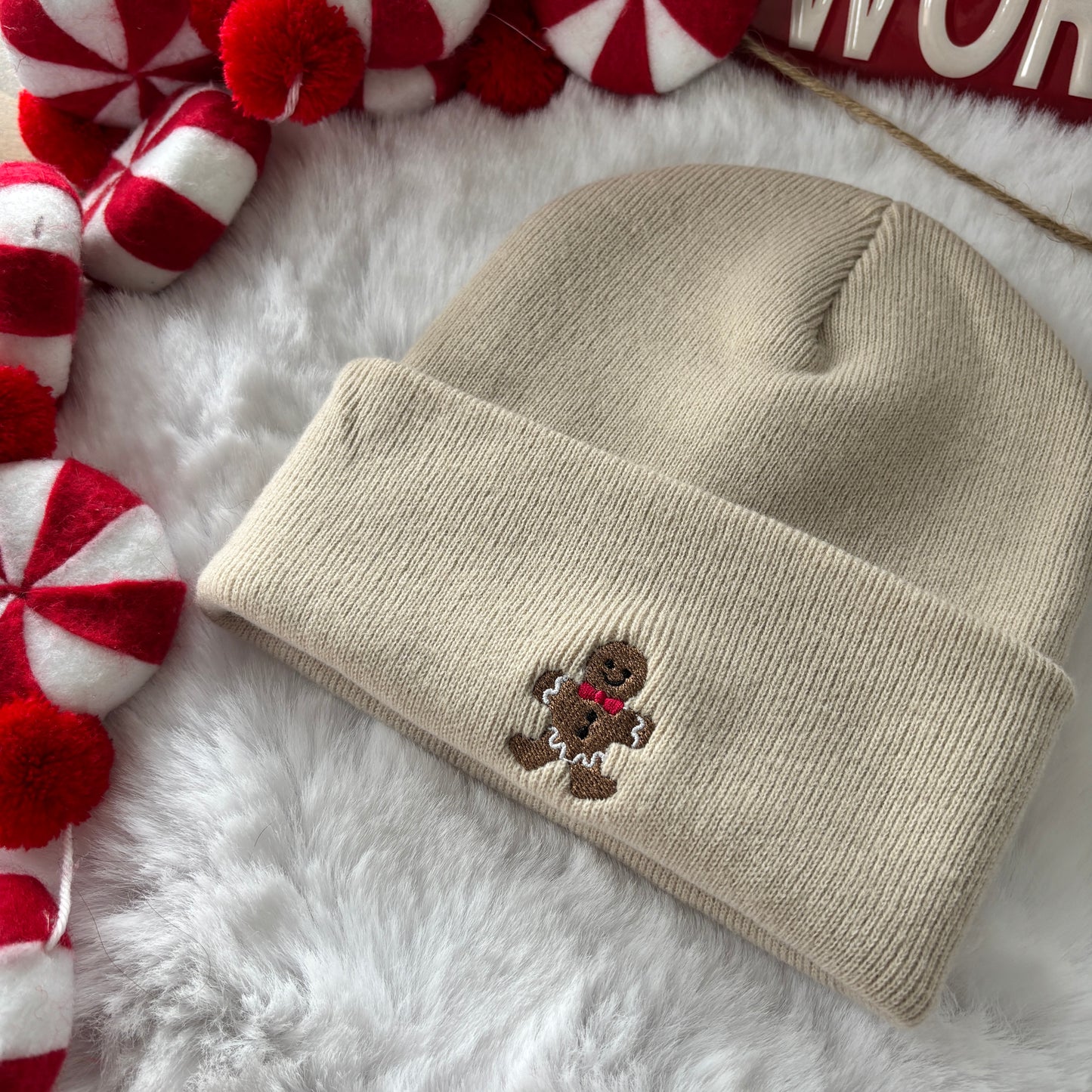 SUPER CUTE & COSY CHRISTMAS EMBROIDERED BEANIE