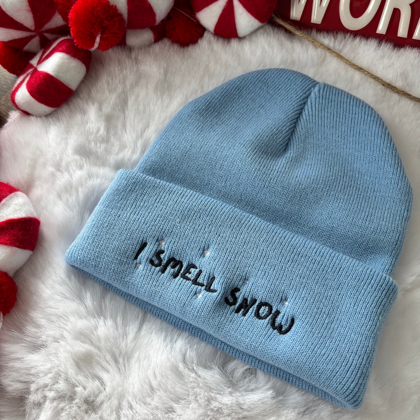 SUPER CUTE & COSY CHRISTMAS EMBROIDERED BEANIE