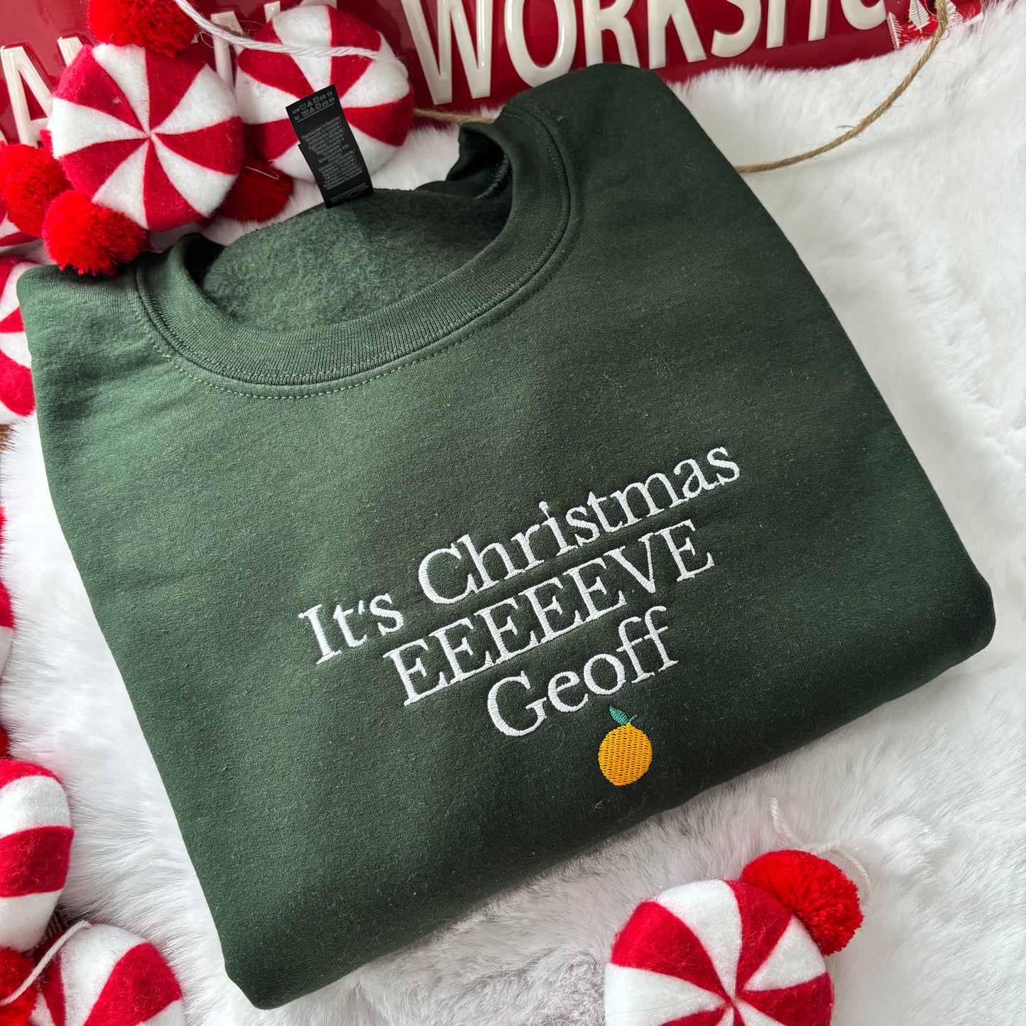 IT'S CHRISTMAS EVE GEOFF EMBROIDERED SWEATSHIRT
