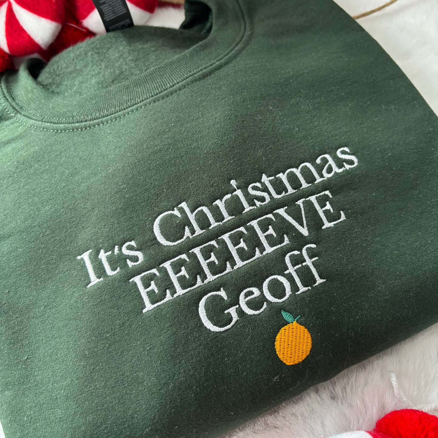 IT'S CHRISTMAS EVE GEOFF EMBROIDERED SWEATSHIRT