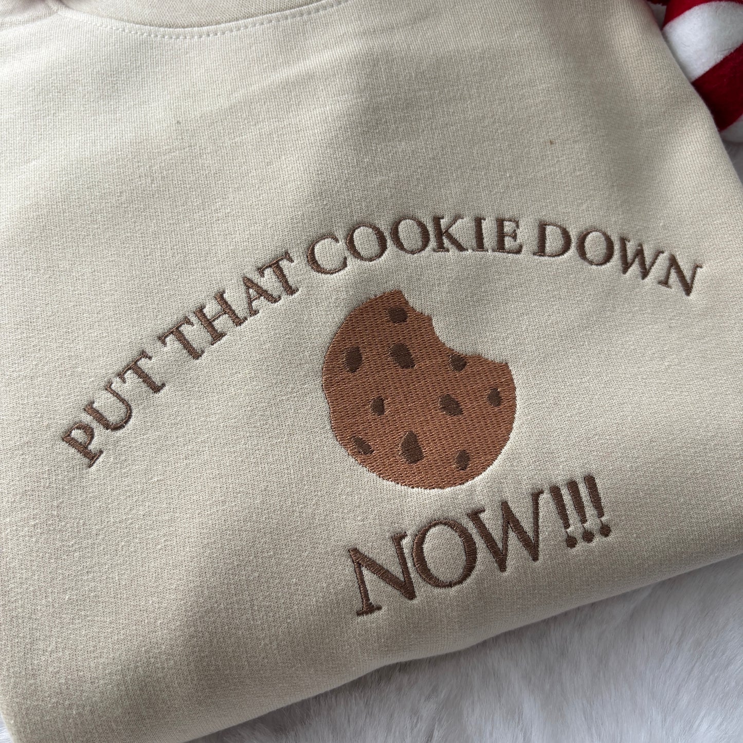 PUT THAT COOKIE DOWN NOW! JINGLE ALL THE WAY EMBROIDERED SWEATSHIRT