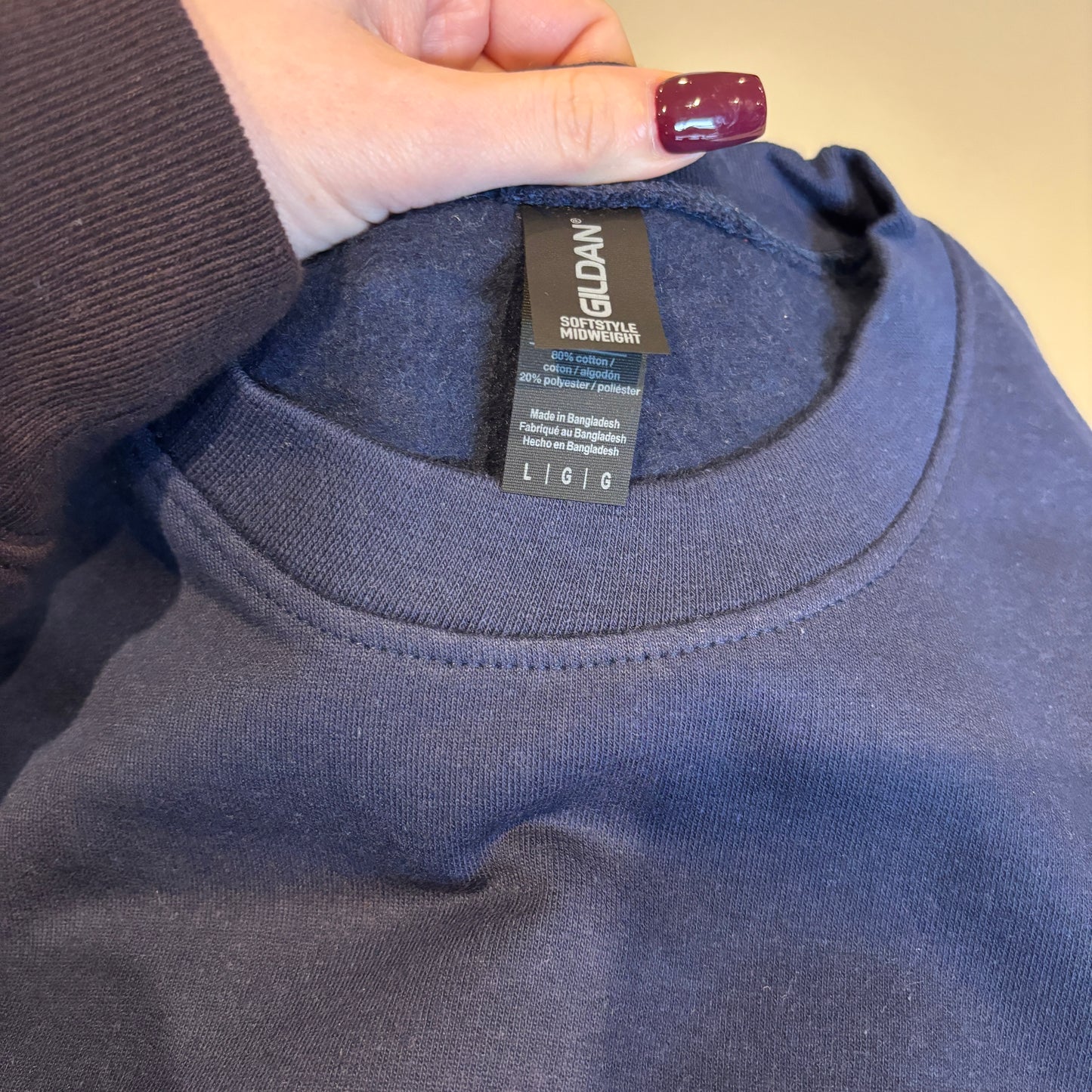 LARGE NAVY ALL I WANT FOR XMAS EMBROIDERED SWEATSHIRT *SAMPLE*