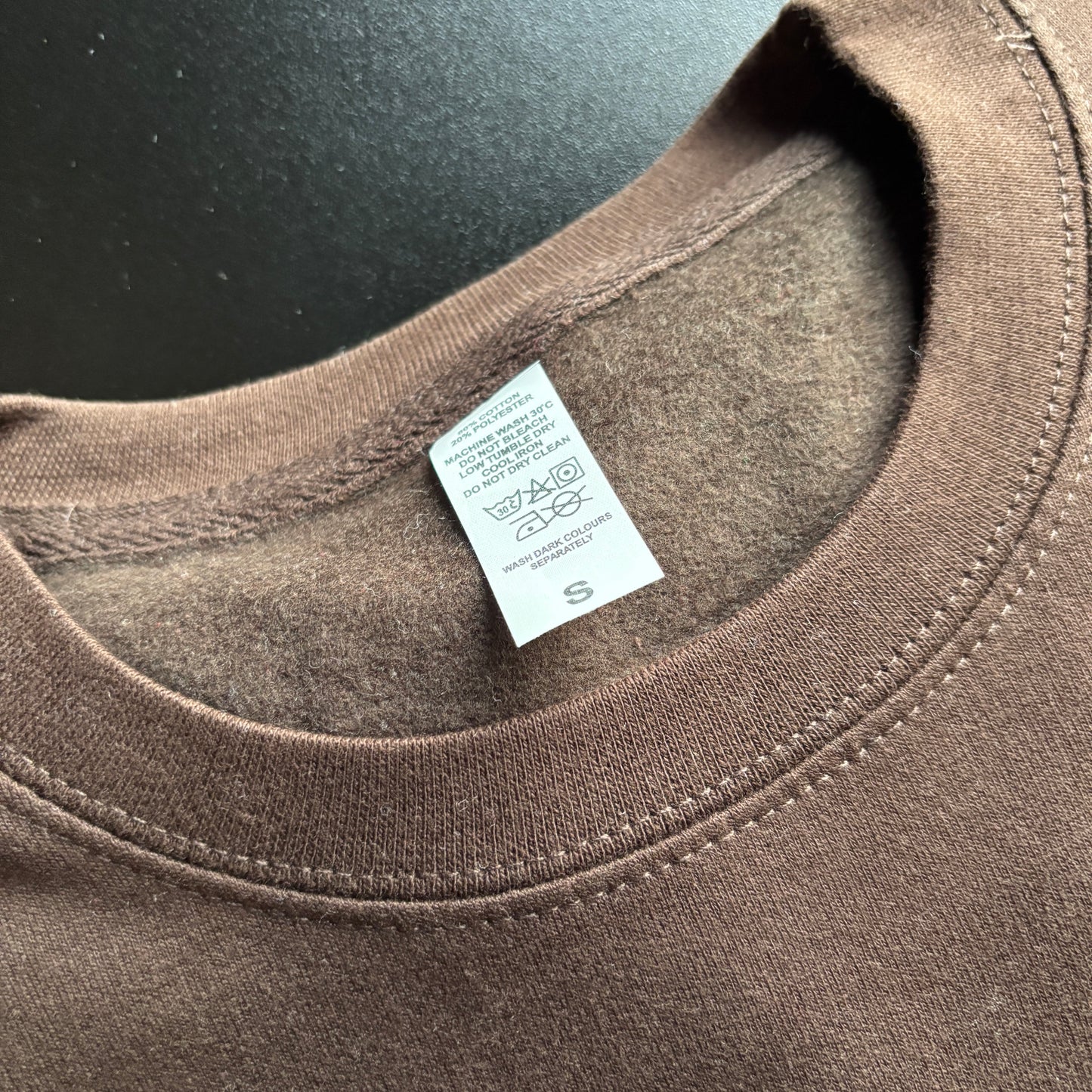 SMALL CHOC JUST LET ME PANIC FIRST EMBROIDERED SWEATSHIRT *SAMPLE*