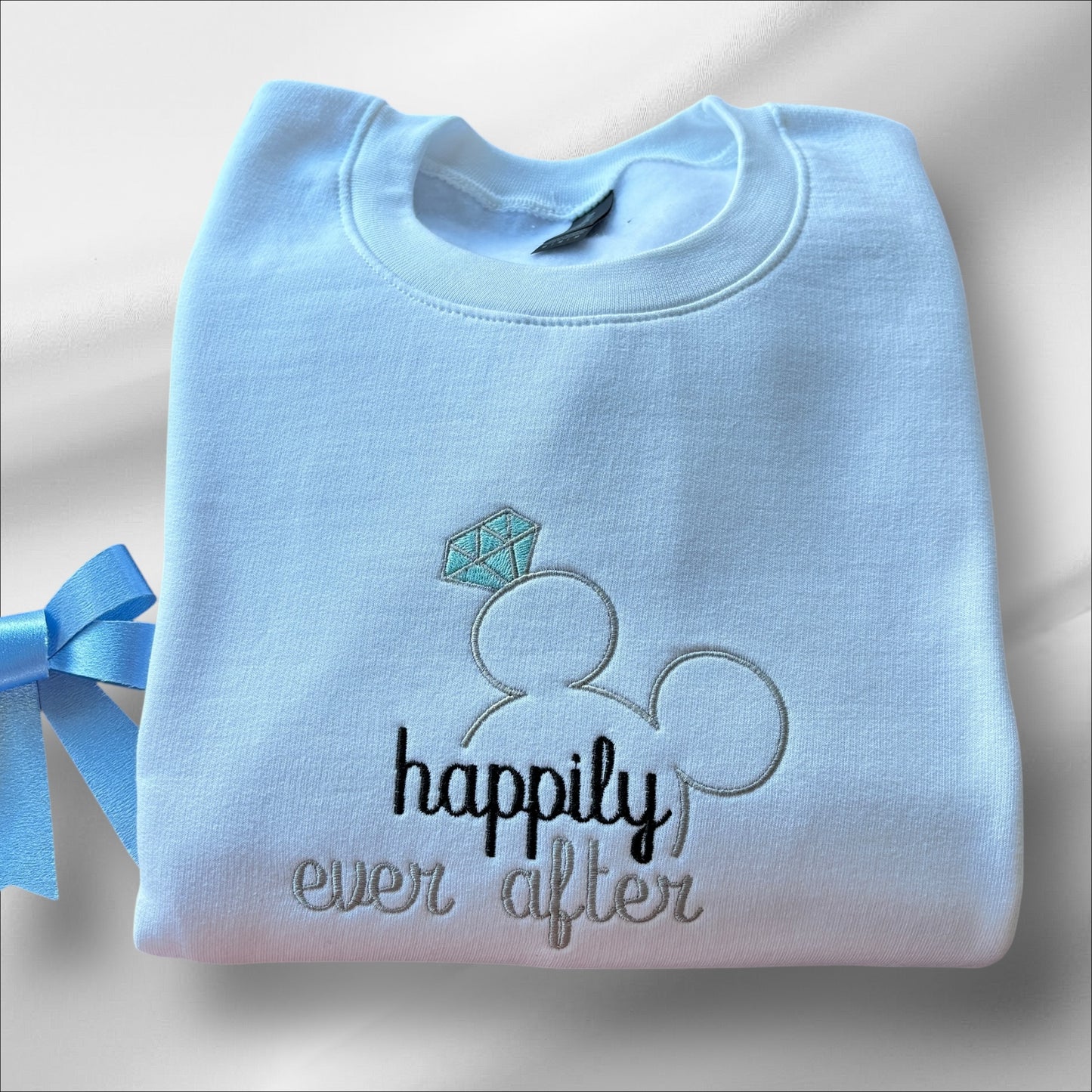 HAPPILY EVER AFTER EMBROIDERED SWEATSHIRT