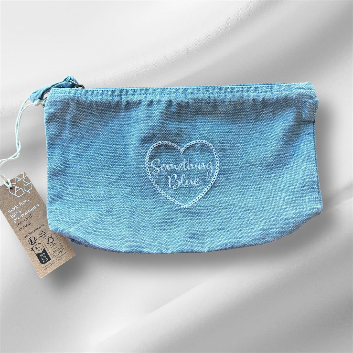 SOMETHING BLUE EMBROIDERED ACCESSORY/ MAKEUP BAG