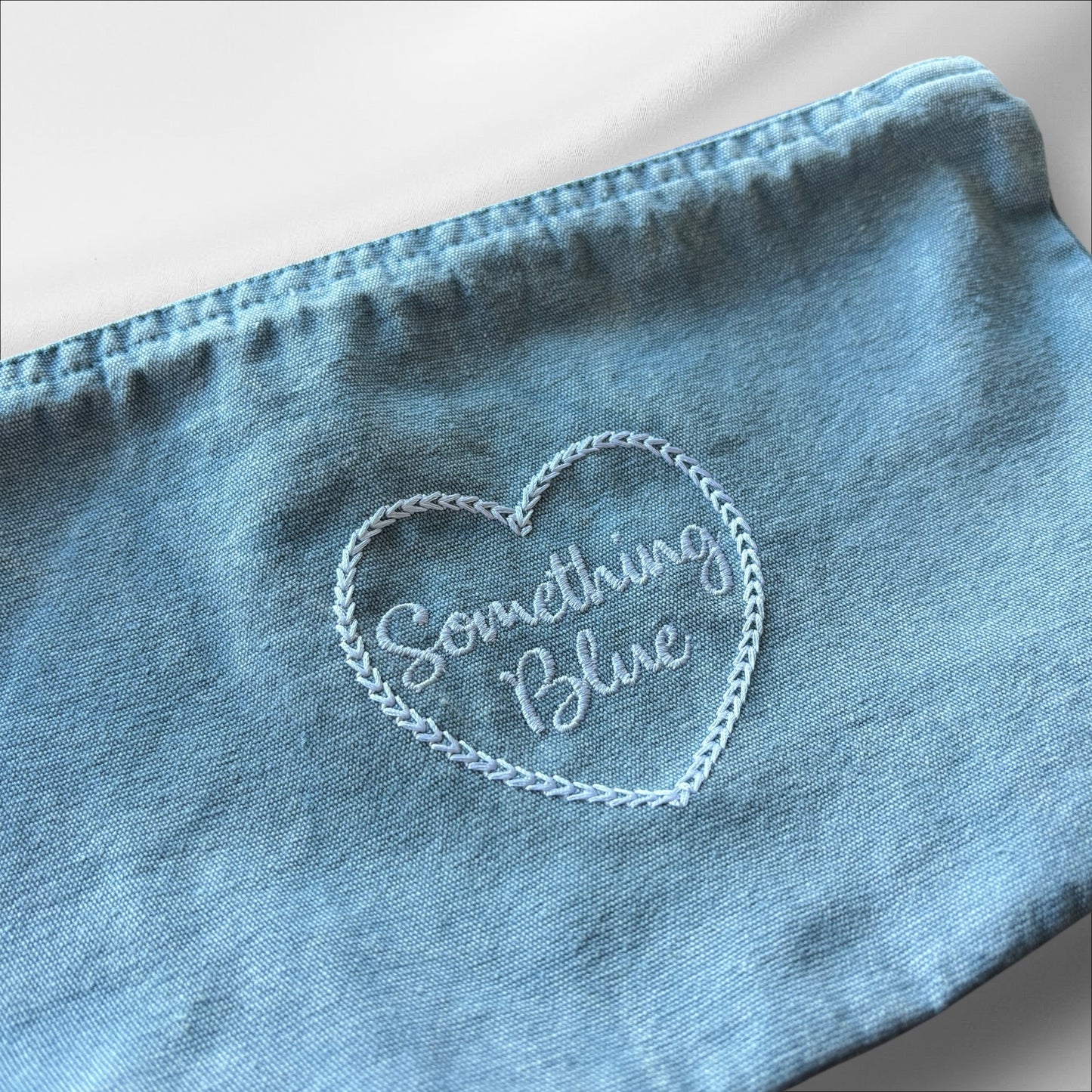 SOMETHING BLUE EMBROIDERED ACCESSORY/ MAKEUP BAG